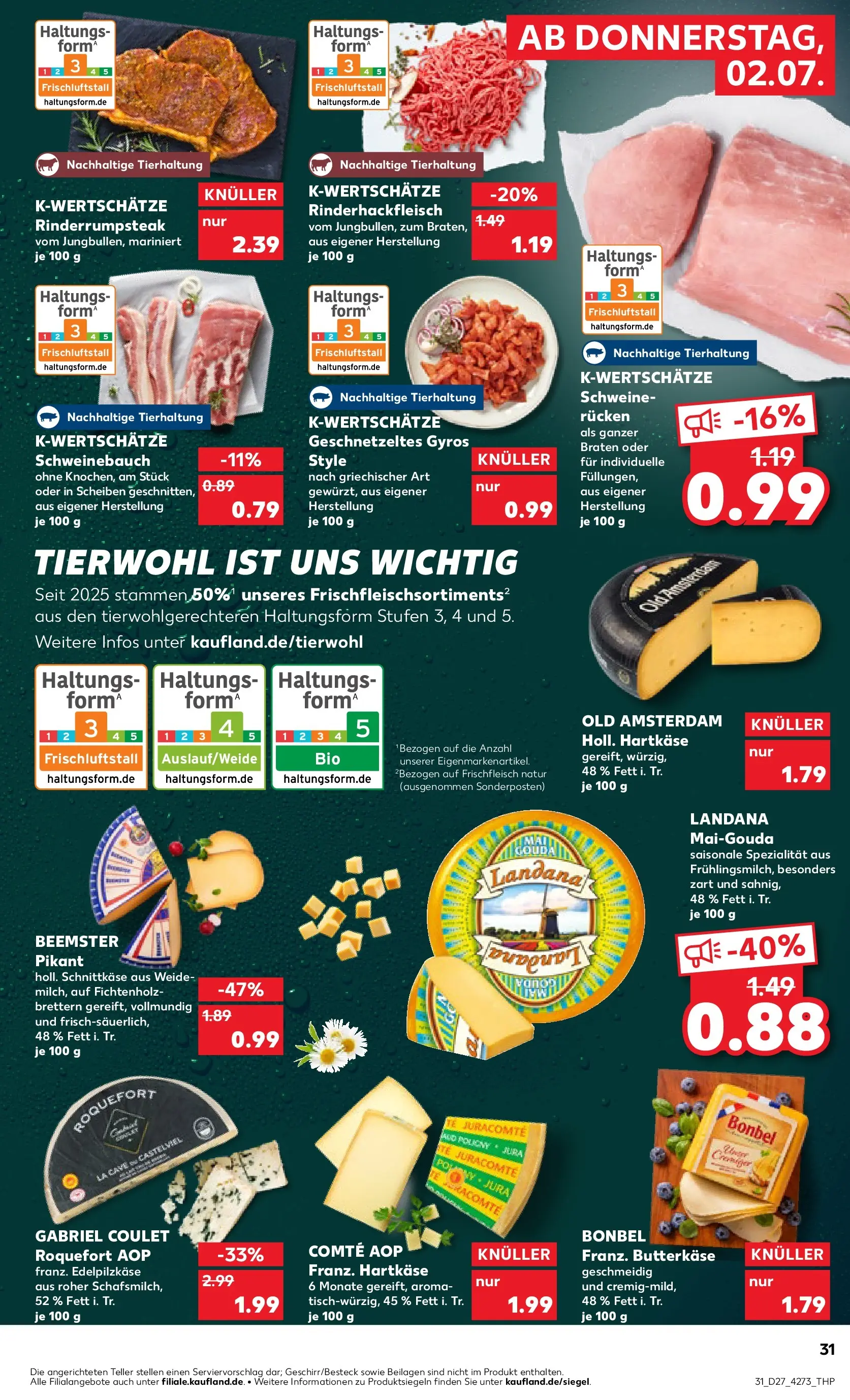 Prospekt Kaufland ab 29.06.2026 » Angebote Online zum Blättern | Seite: 42 | Produkte: Schweinebauch, Gouda, Gyros