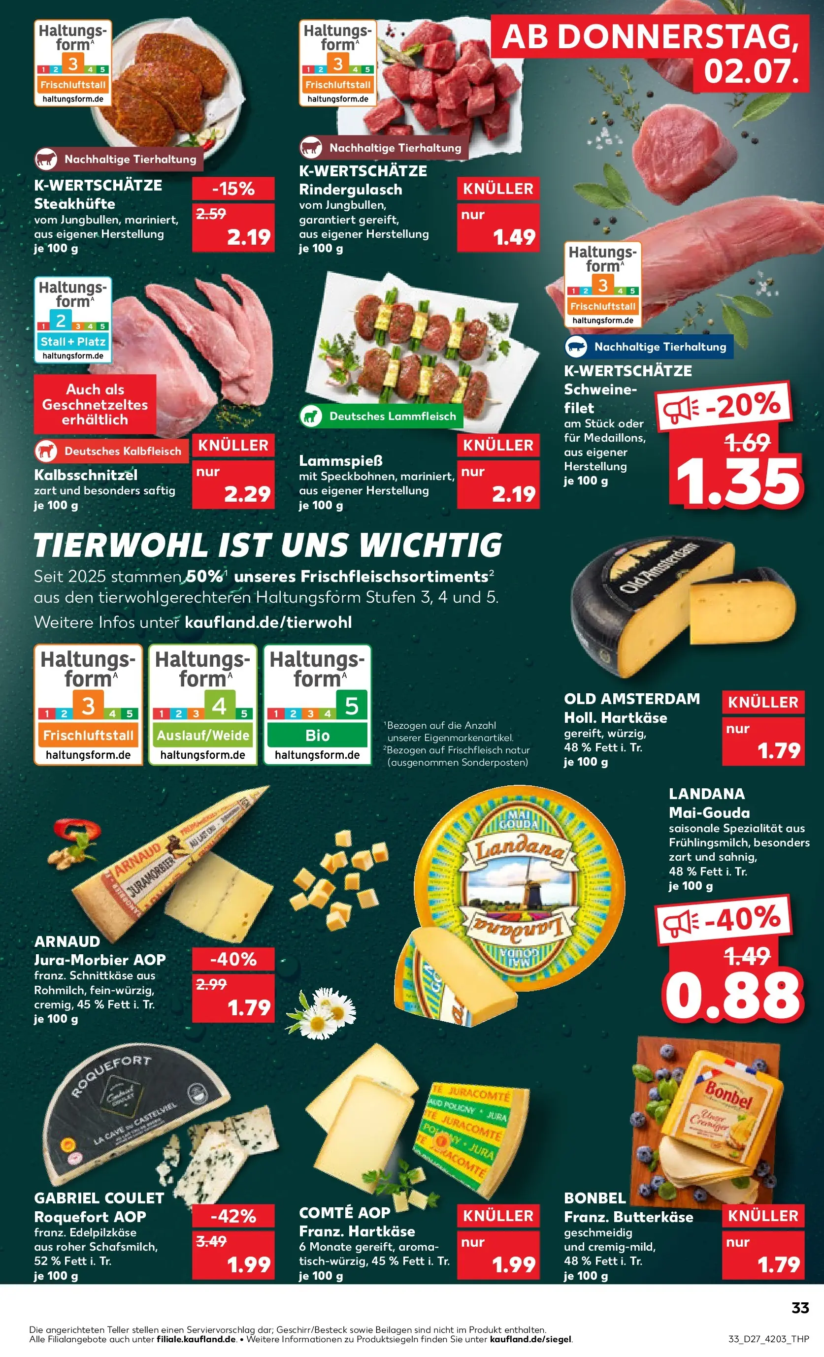 Prospekt Kaufland ab 29.06.2026 » Angebote Online zum Blättern | Seite: 44 | Produkte: Rindergulasch, Gouda