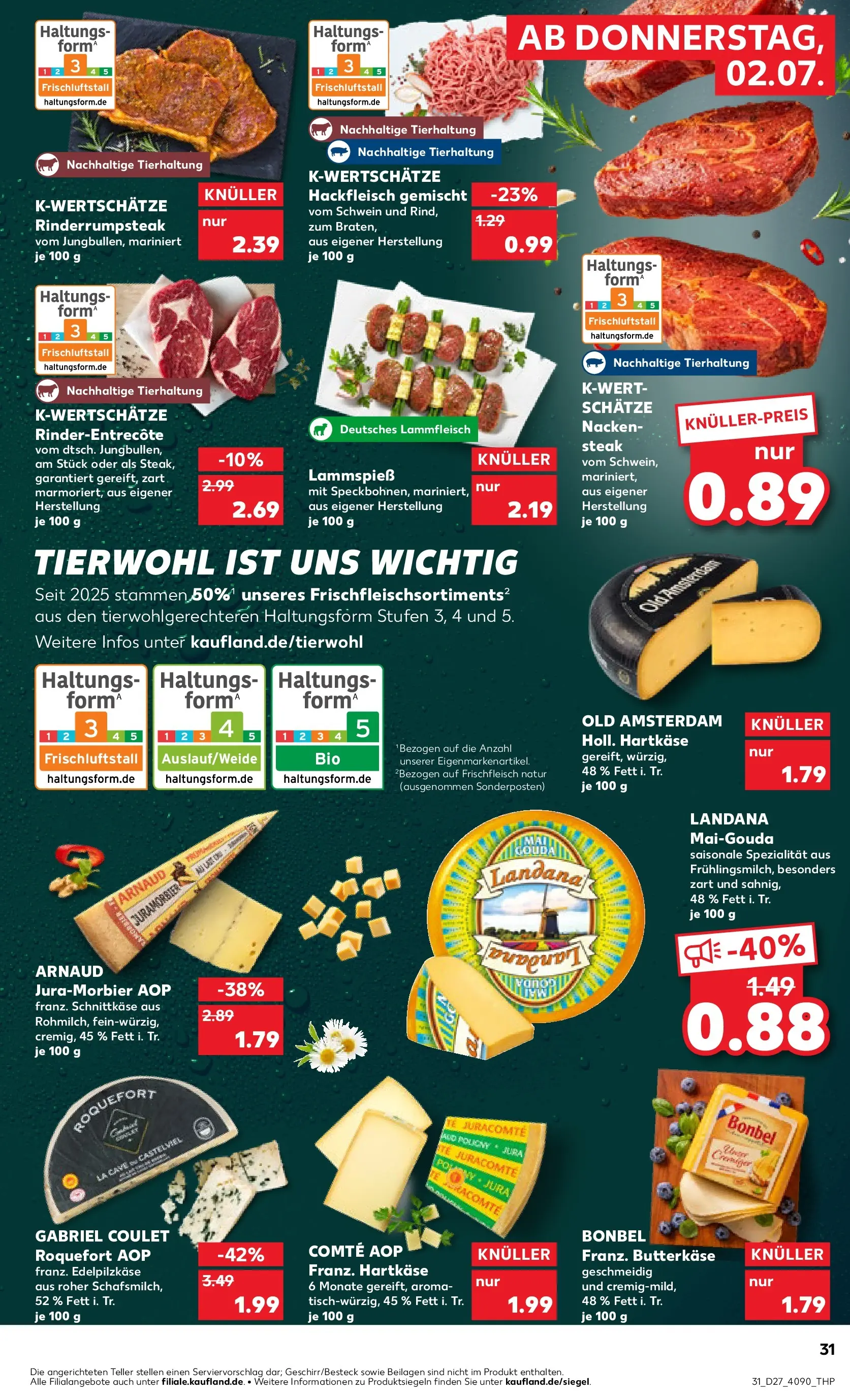 Prospekt Kaufland ab 28.06.2026 » Angebote Online zum Blättern | Seite: 42 | Produkte: Jura, Gouda, Steak, Hackfleisch