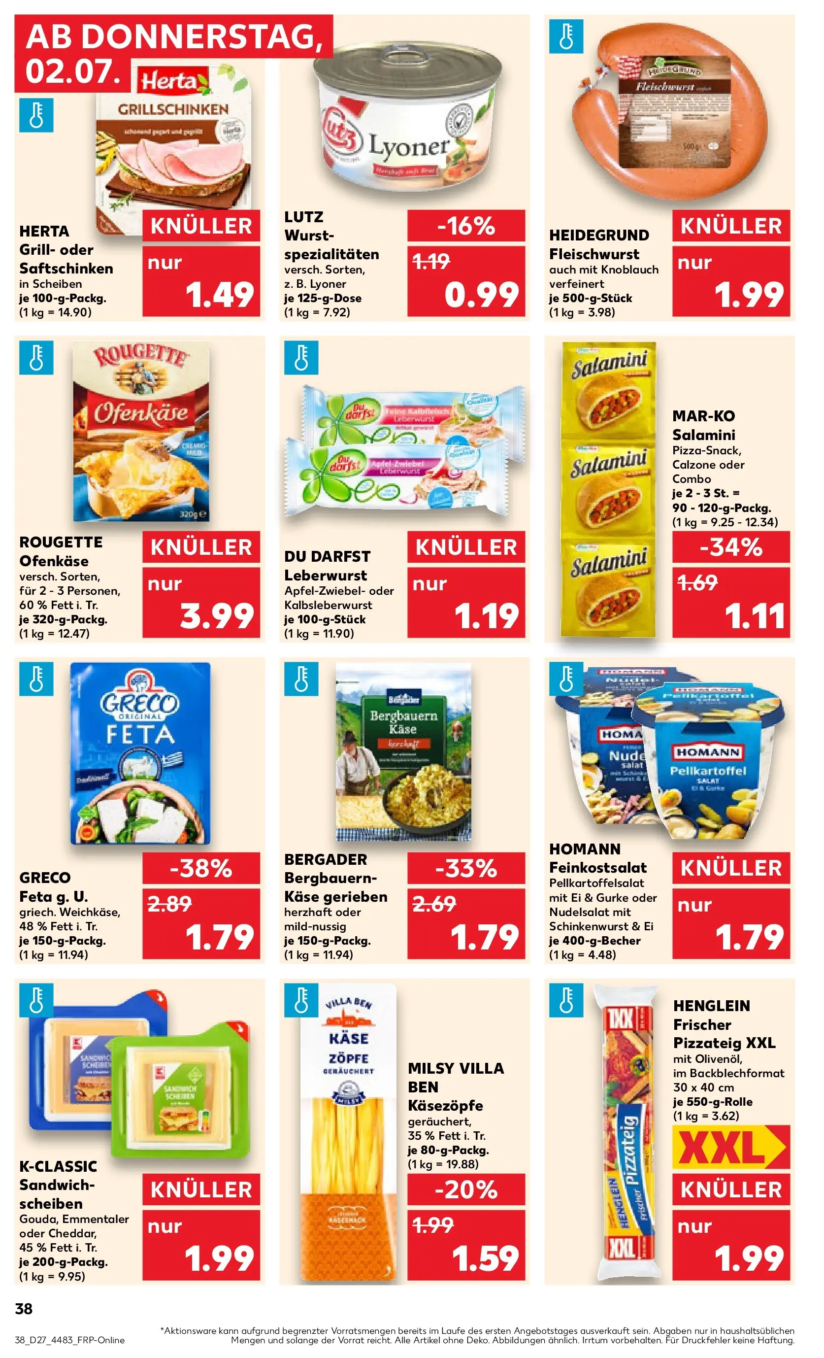 Prospekt Kaufland ab 29.06.2026 » Angebote Online zum Blättern | Seite: 49 | Produkte: Herta fleischwurst, Käse, Wurst, Salat