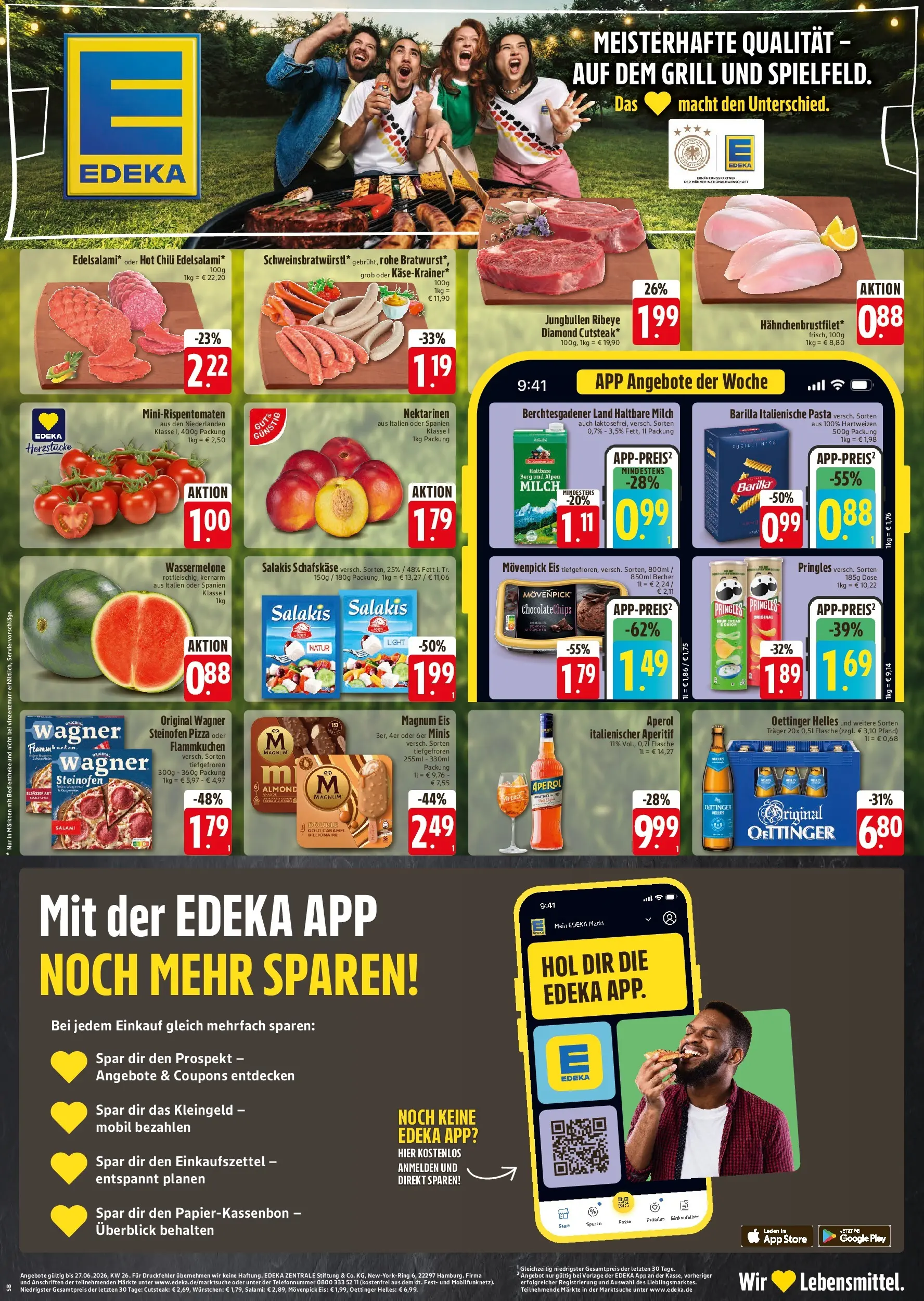 Edeka prospekt Rötz (ab 24.06.2026) » Angebote Online | Seite: 1 | Produkte: Grill, Movenpick eis, Aperol, Pringles