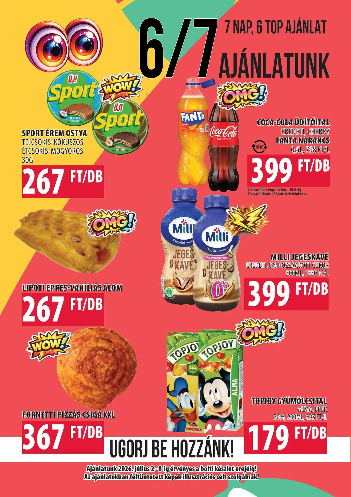 COOP Szolnok akciós újság Monorierdő - 2026.07.02. -tól/töl > akció, lapozható szórólap 🛍️ | Oldal: 6 | Termékek: Coca Cola, Alma, Eper, Cukor