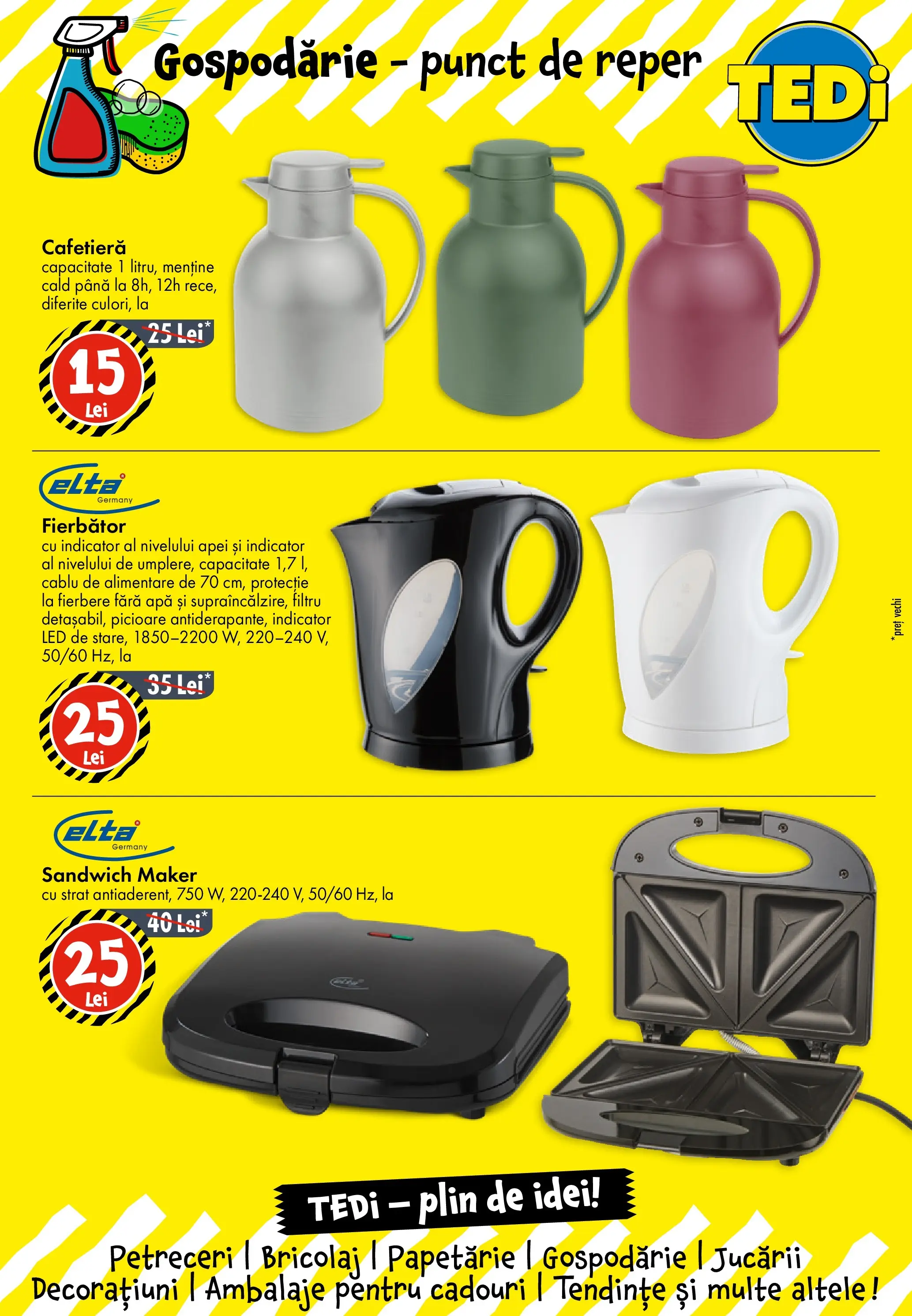 TEDi Catalog Timisoara - Oferta 25.06.2026 - 02.07.2026 | Pagină: 14 | Produse: Cablu, Cafetieră, Babak, Apă