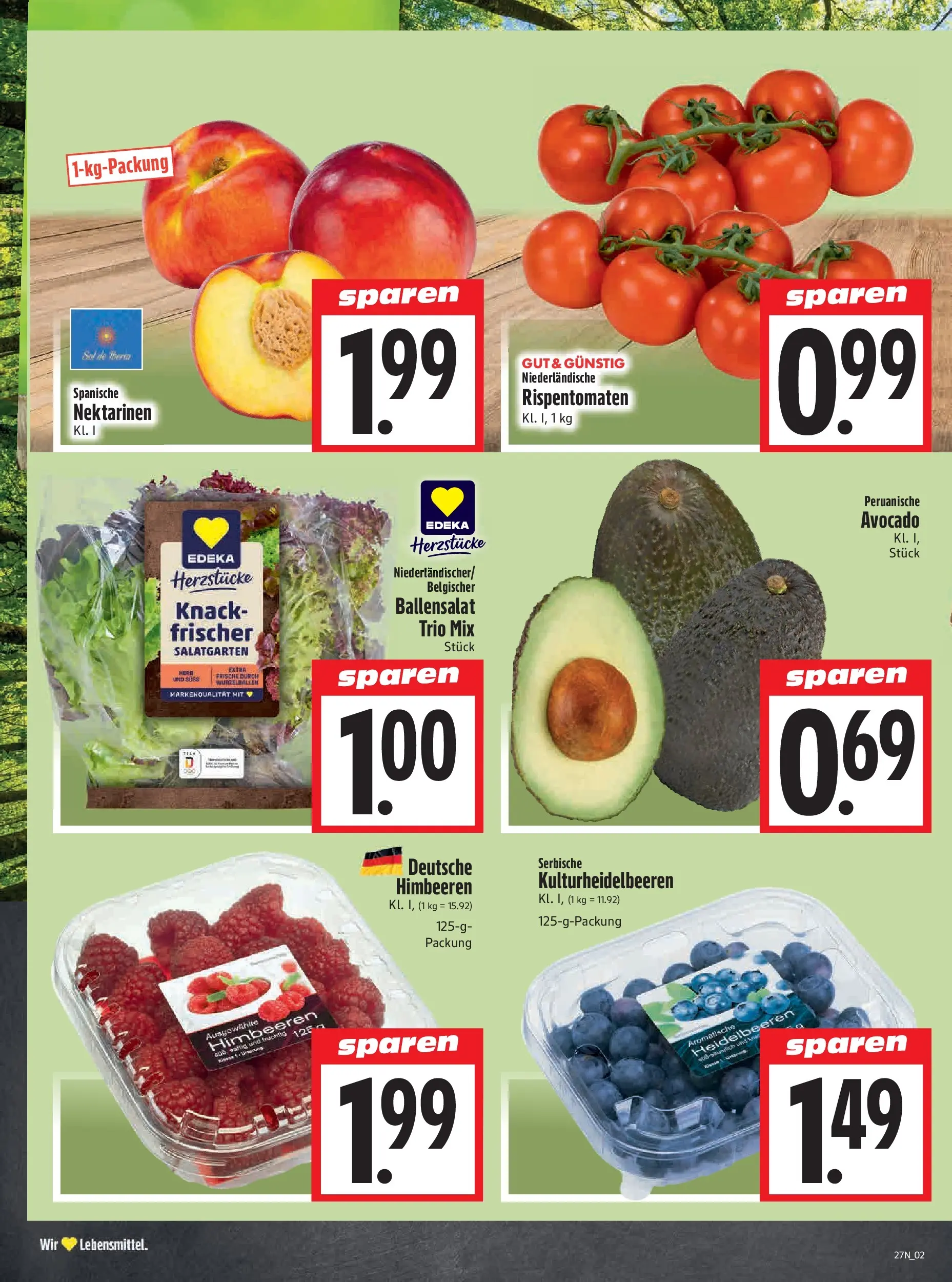 Angebote - Edeka Hahner: Wochenangebote (ab 28.06.2026) zum Blättern | Seite: 4 | Produkte: Himbeeren, Nektarinen, Heidelbeeren, Avocado