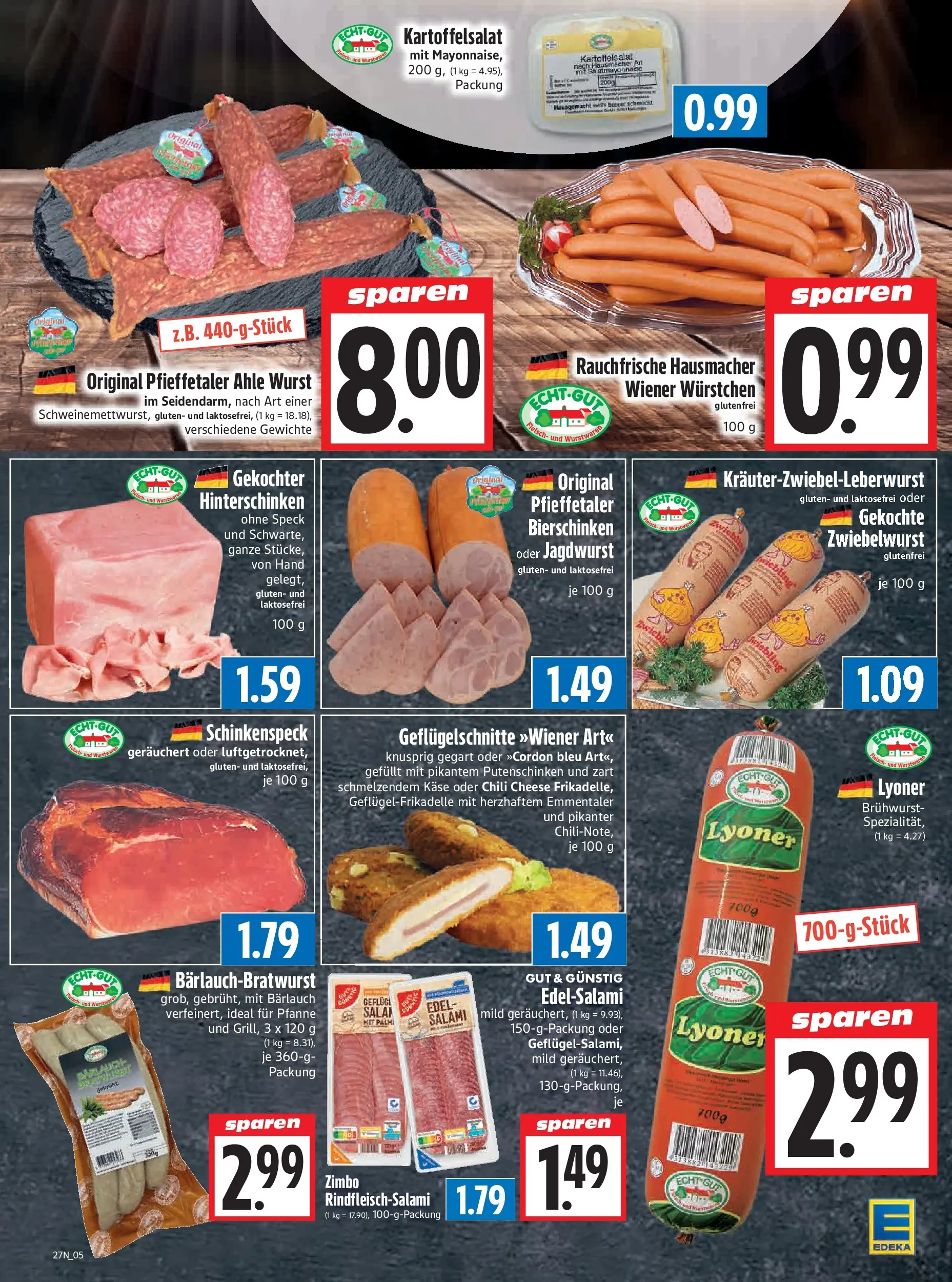 Angebote - Edeka Hahner: Wochenangebote (ab 28.06.2026) zum Blättern | Seite: 7 | Produkte: Wurst, Chili, Salami, Fleisch