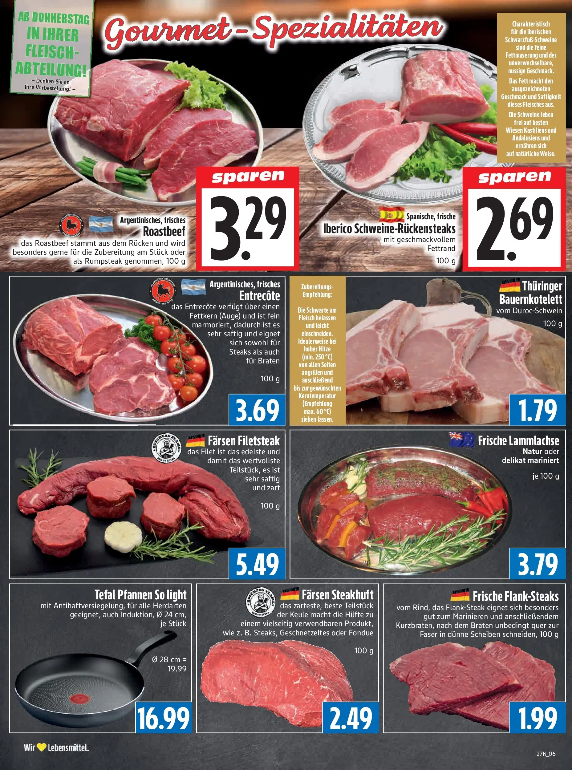 Angebote - Edeka Hahner: Wochenangebote (ab 28.06.2026) zum Blättern | Seite: 8 | Produkte: Rumpsteak, Entrecote, Roastbeef, Fondue