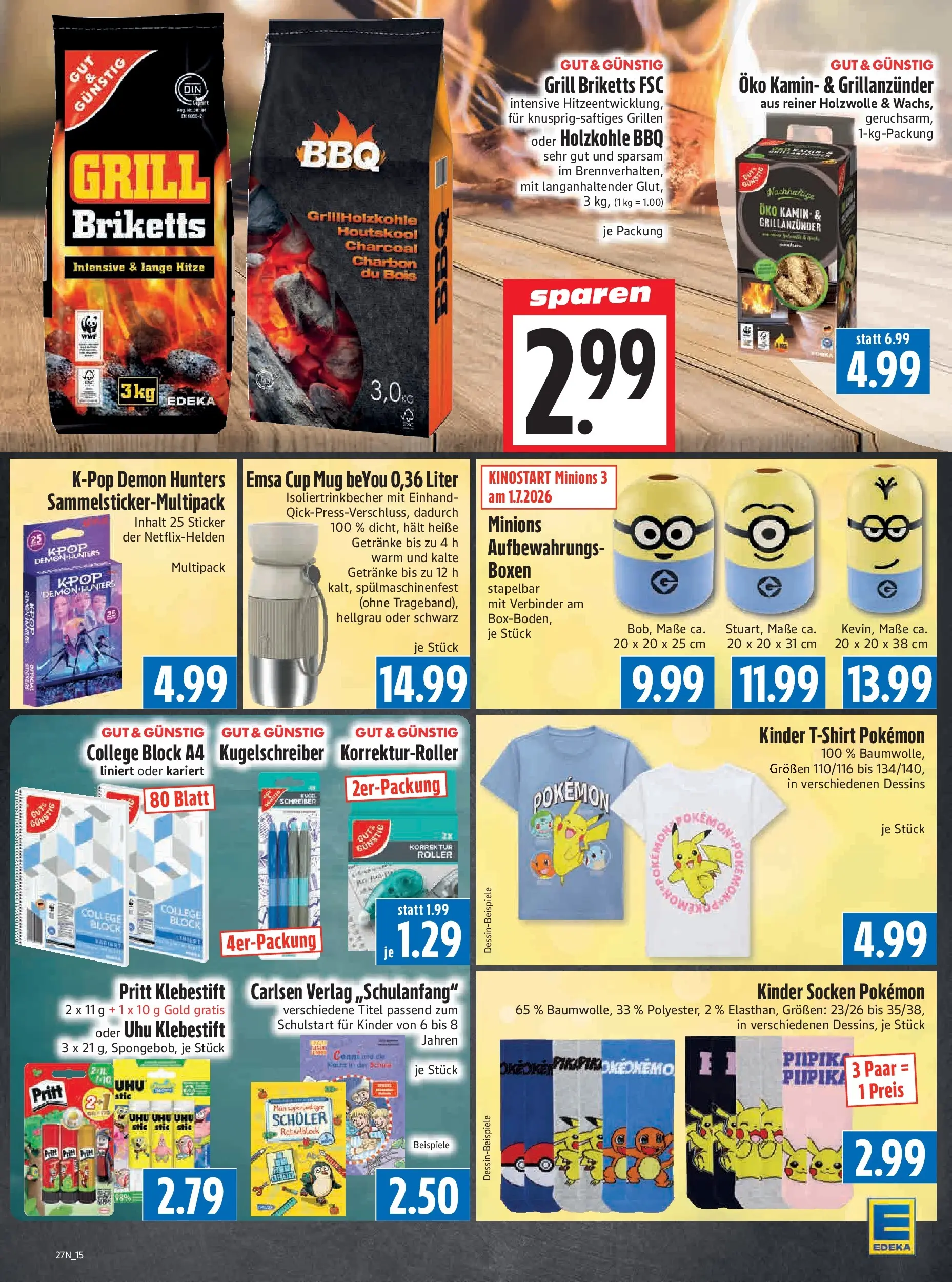 Angebote - Edeka Hahner: Wochenangebote (ab 28.06.2026) zum Blättern | Seite: 17 | Produkte: Verbinder, Grill, Kamin, Socken