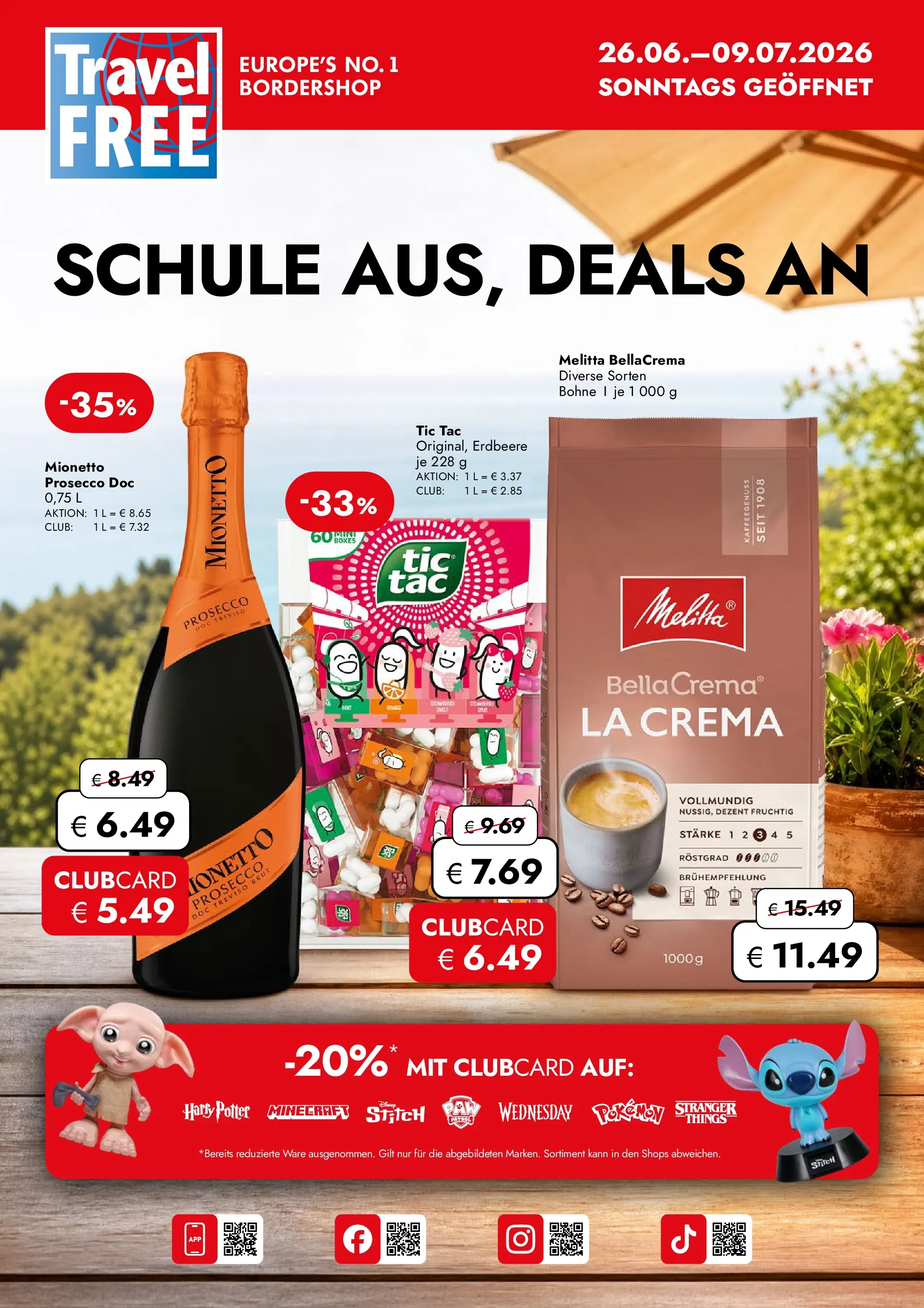 Travel Free Aktionsangebote (ab 26.06.2026) zum Blättern | Seite: 1 | Produkte: Melitta, Prosecco
