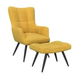 Ohrensessel Hanoi Webstoff gelb, B: 71 cm