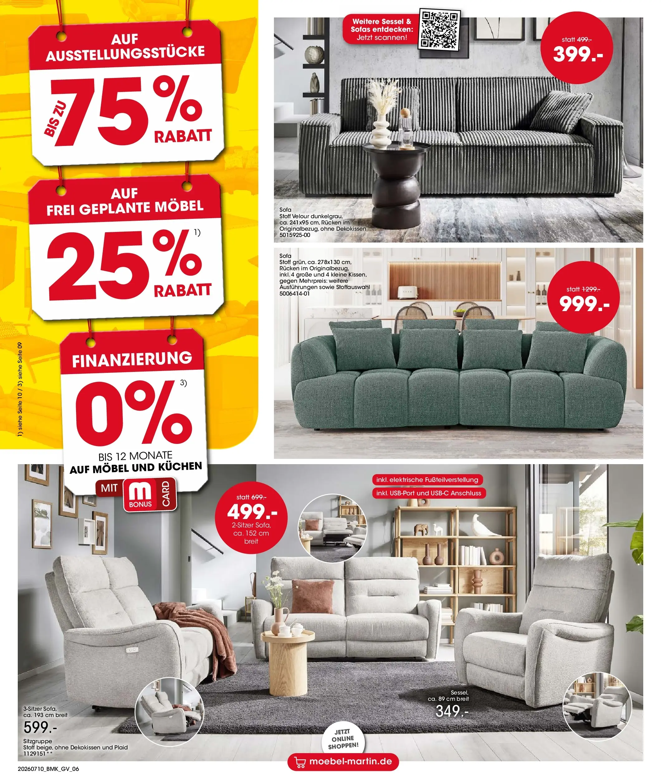 Möbel Martin Sale (ab 10.07.2026) zum Blättern | Seite: 6 | Produkte: Sofa, Sessel, Kuchen