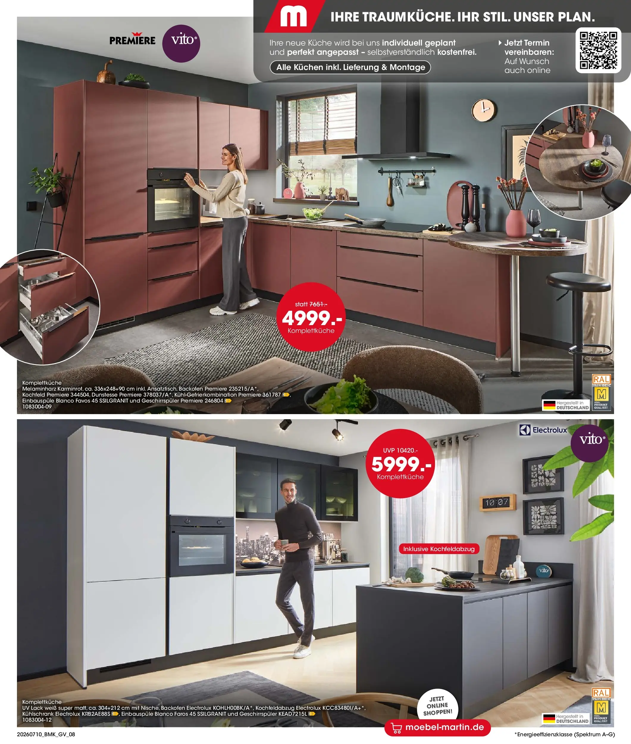 Möbel Martin Sale (ab 10.07.2026) zum Blättern | Seite: 8 | Produkte: Küche, Kühlschrank, Kochfeld, Kuchen