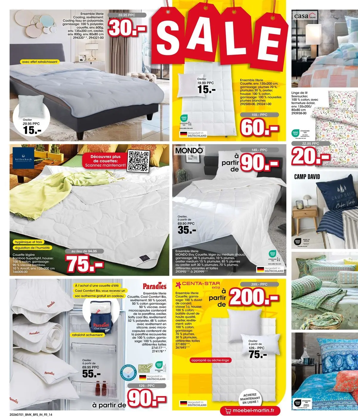 Möbel Martin - Möbel Martin: Offres hebdomadaires à partir du 30/06/2026 - promo en ligne | Page: 14 | Produits: Sac, Oreiller, Literie, Couette