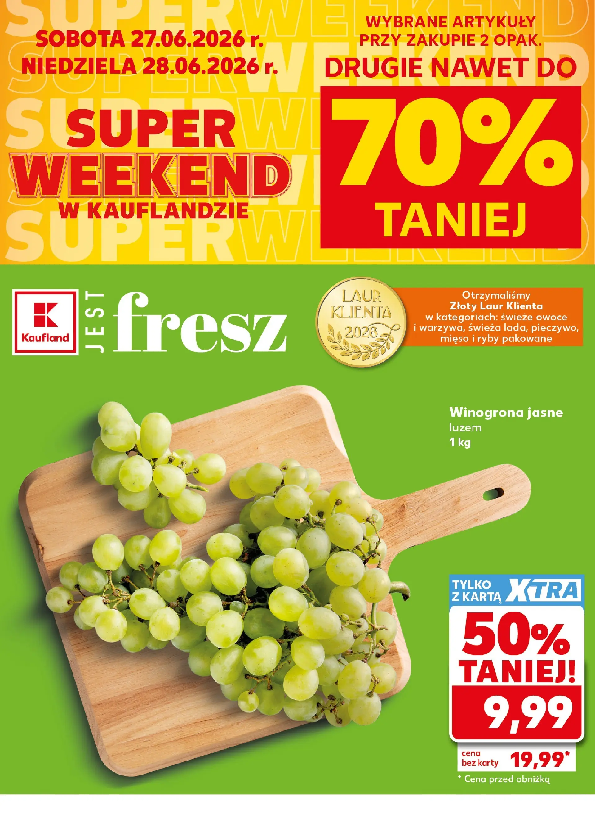 Kaufland gazetka - Super Weekend od 27.06.2026 - od jutra PDF | Strona: 2 | Produkty: Winogrona, Mięso, Ryby, Owoce