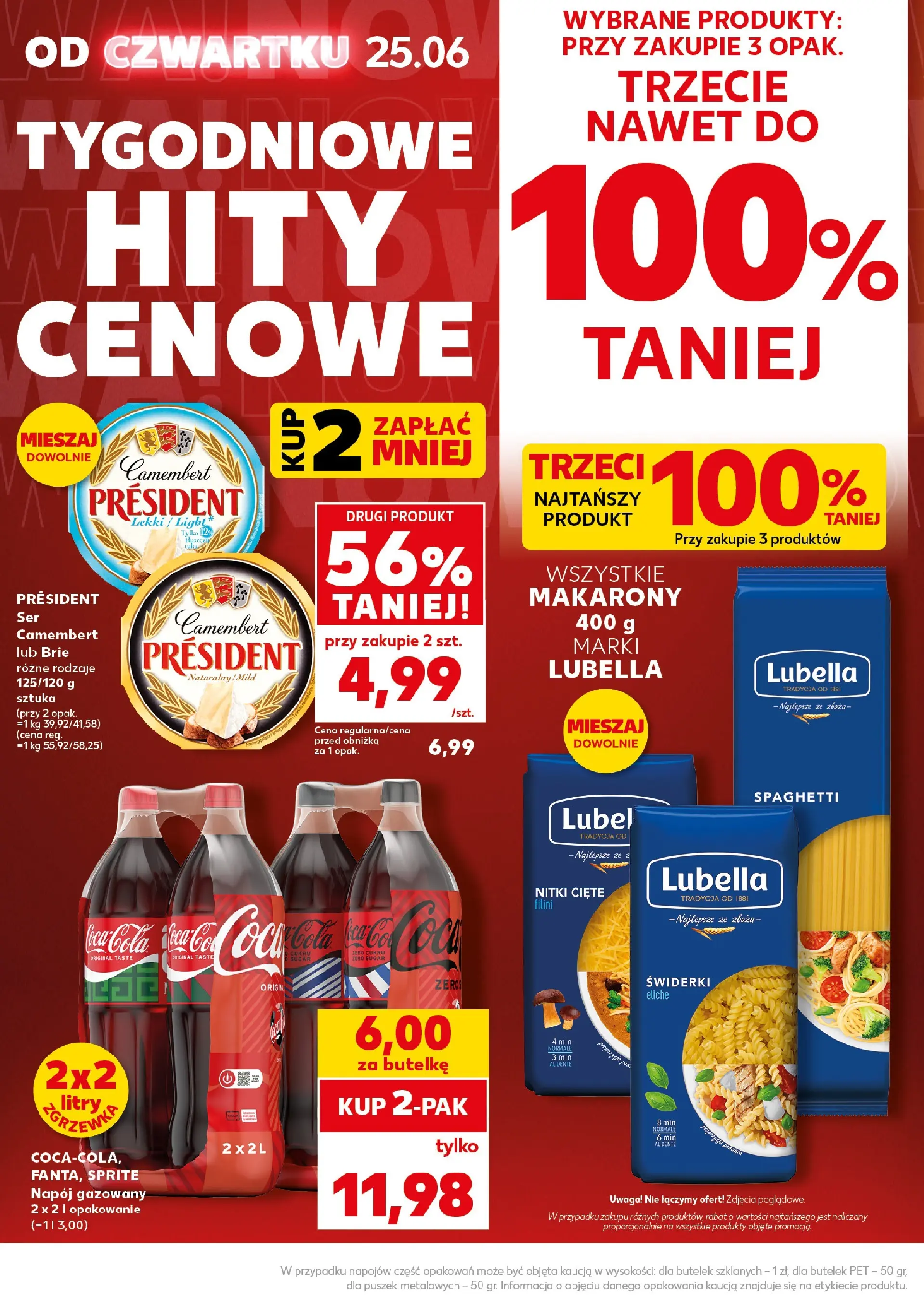 Kaufland gazetka - Super Weekend od 27.06.2026 - od jutra PDF | Strona: 6 | Produkty: Ser camembert, Coca cola, Camembert, Makarony
