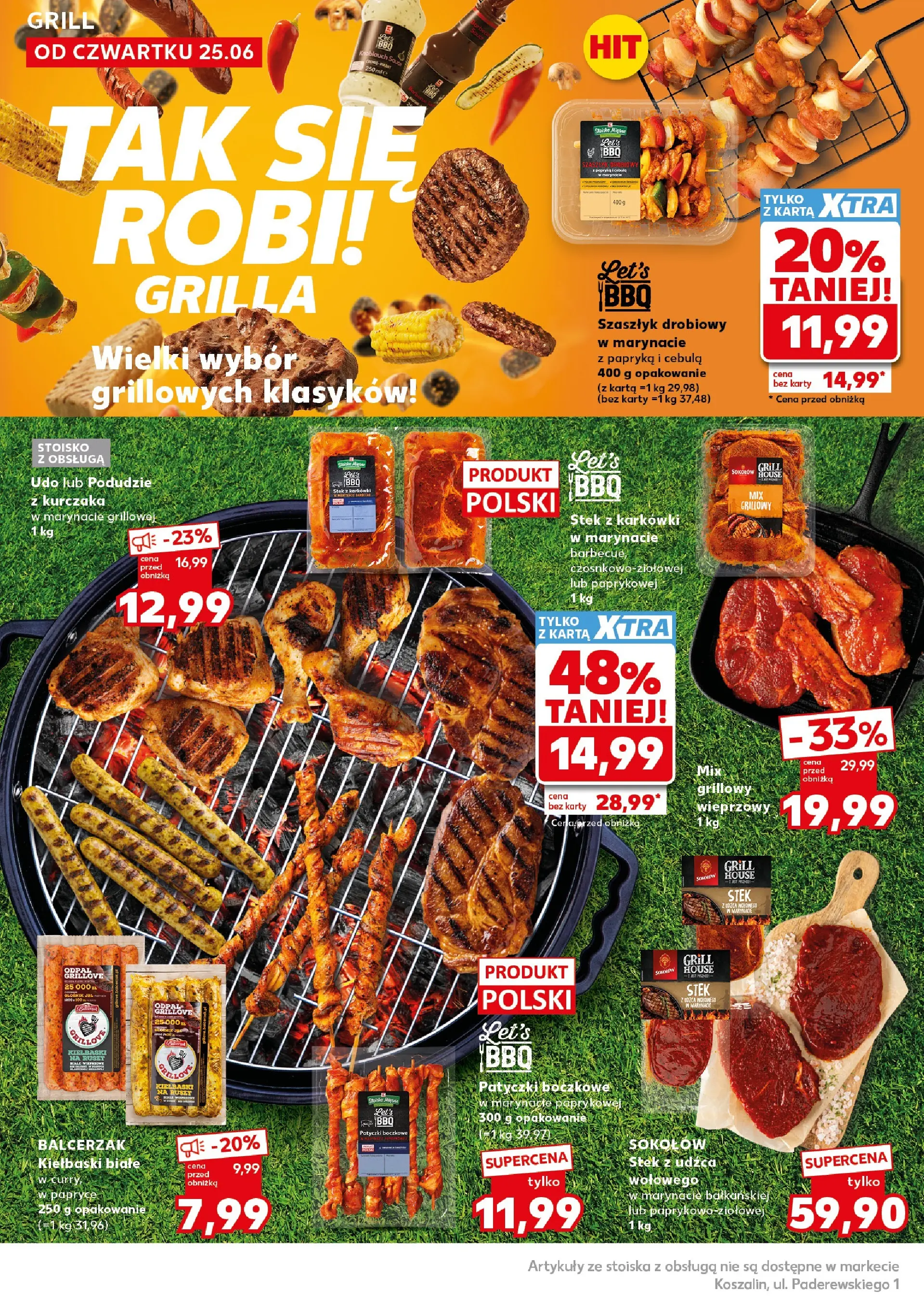 Kaufland gazetka - Super Weekend od 27.06.2026 - od jutra PDF | Strona: 14 | Produkty: Karta, Podudzie z kurczaka, Grill, Kiełbaski