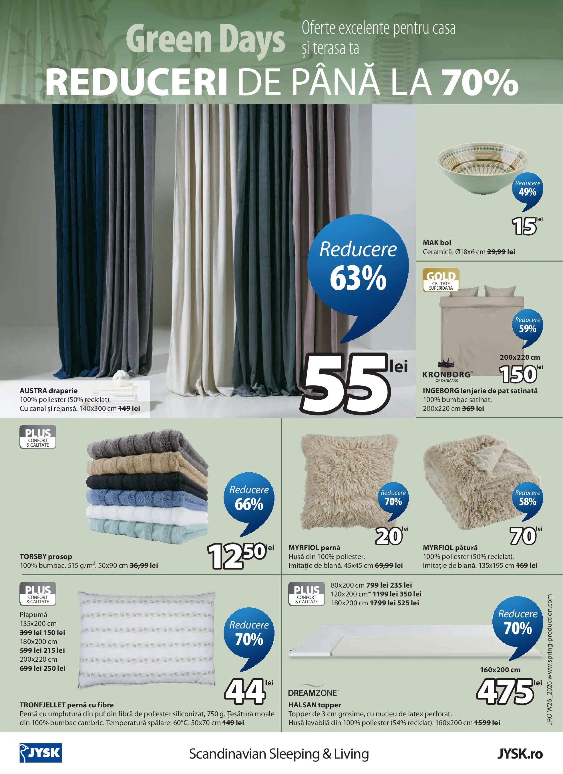 JYSK Catalog - Oferta 26.06.2026 - 01.07.2026 | Pagină: 8 | Produse: Bol, Pernă, Pătură, Türk kahvesi öğütme değirmeni
