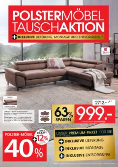 Zurbrüggen Polstermöbel Tauschaktion ab 27.06.2026 gültig | Seite: 1 | Produkte: Hocker, Kissen, Sofa