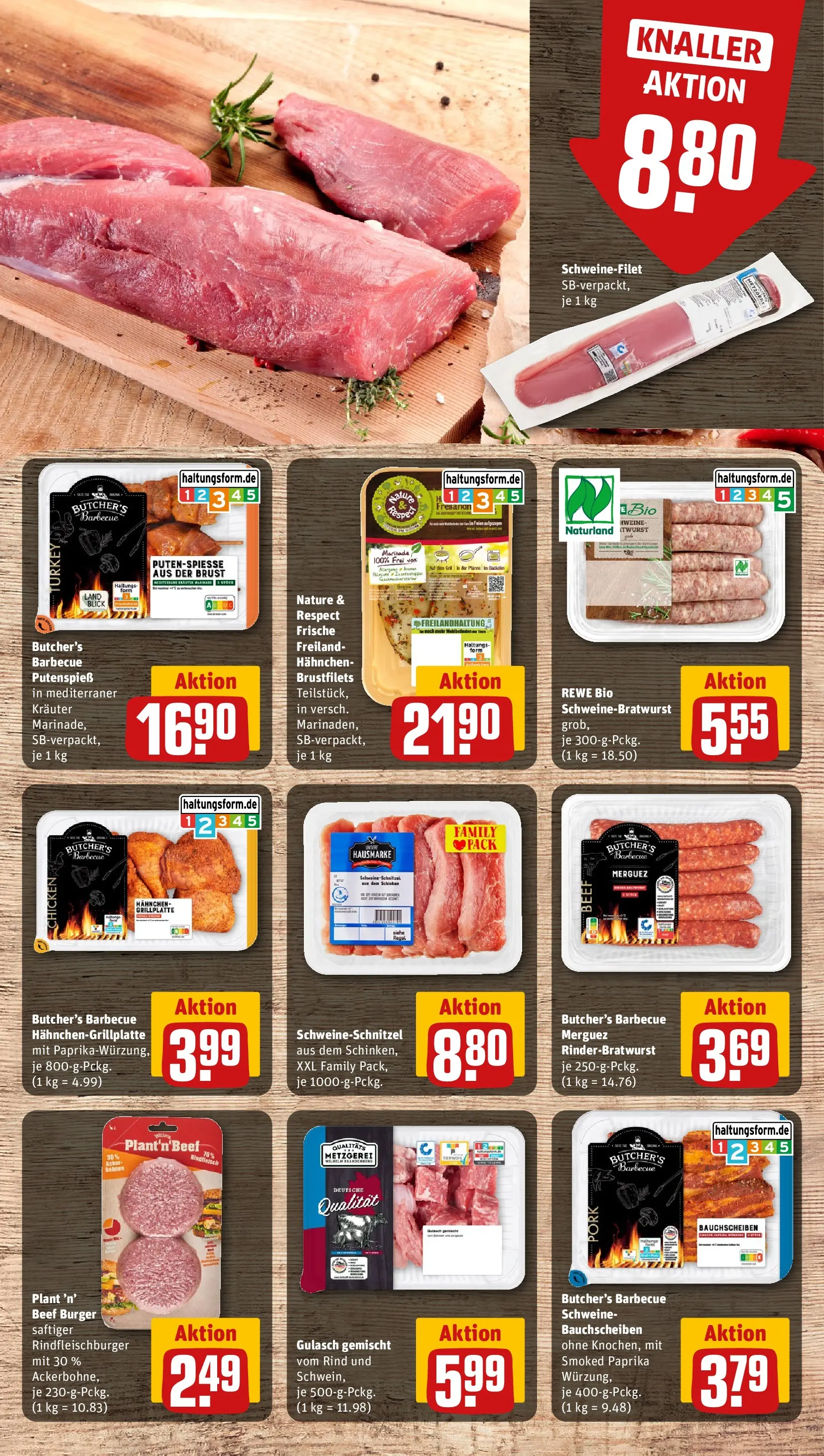 REWE Prospekt ab 28.06.2026 zum Blättern » Angebote | Seite: 11 | Produkte: Burger, Schweinefilet, Gulasch, Backofen