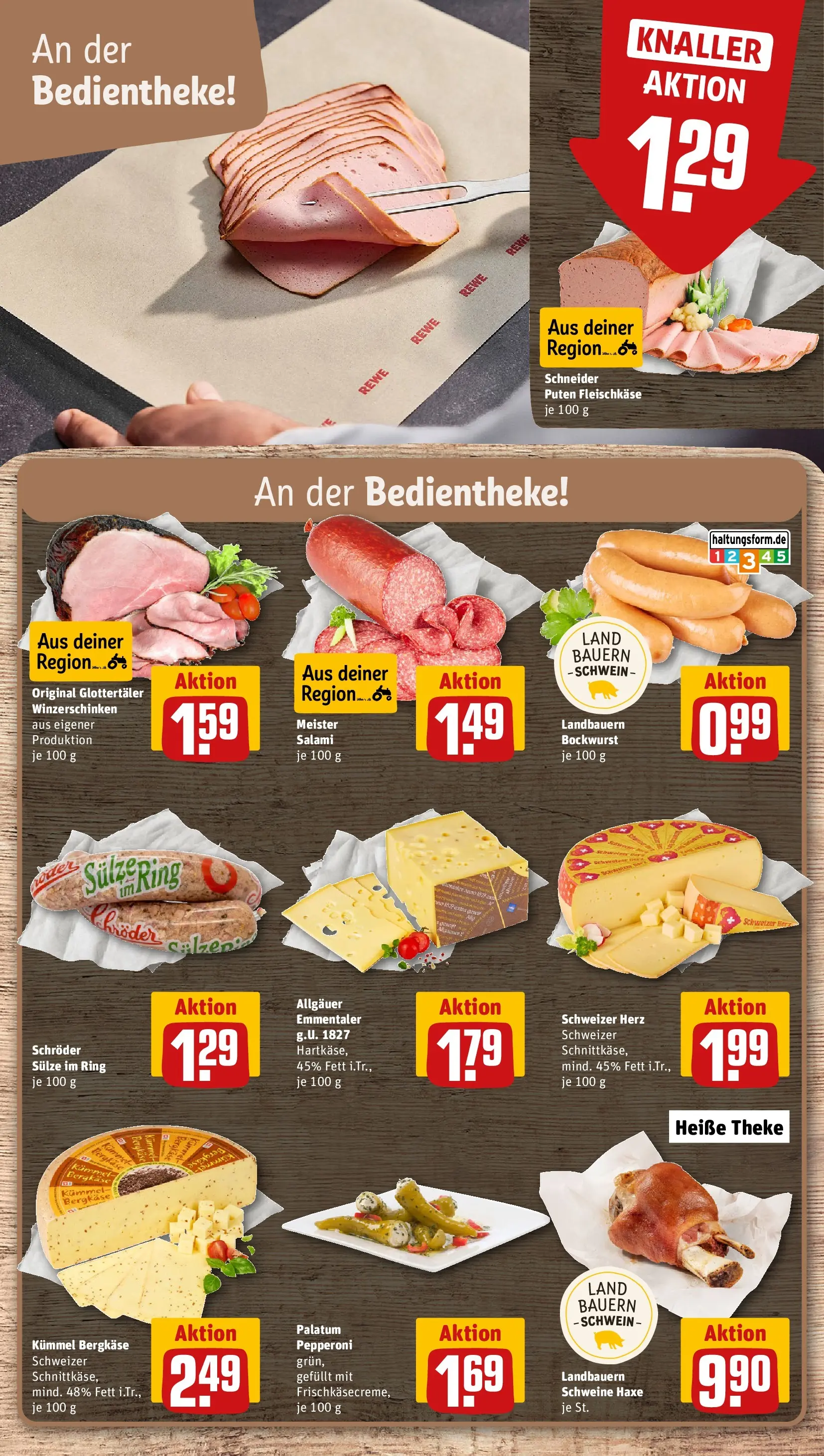 REWE Prospekt ab 28.06.2026 zum Blättern » Angebote | Seite: 13 | Produkte: Bockwurst, Theke, Salami