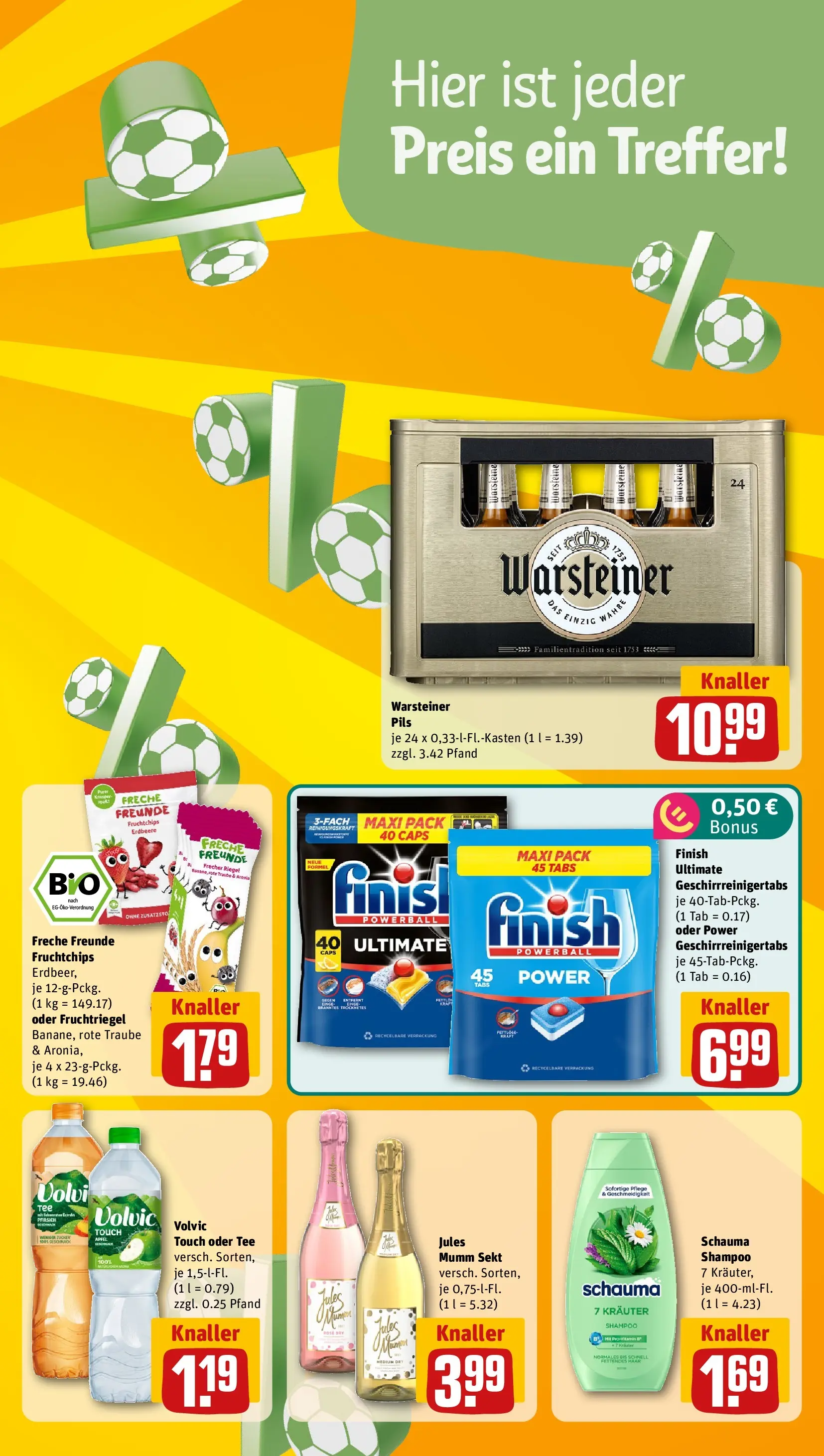 REWE Prospekt ab 28.06.2026 zum Blättern » Angebote | Seite: 7 | Produkte: Pils, Volvic touch, Finish, Shampoo