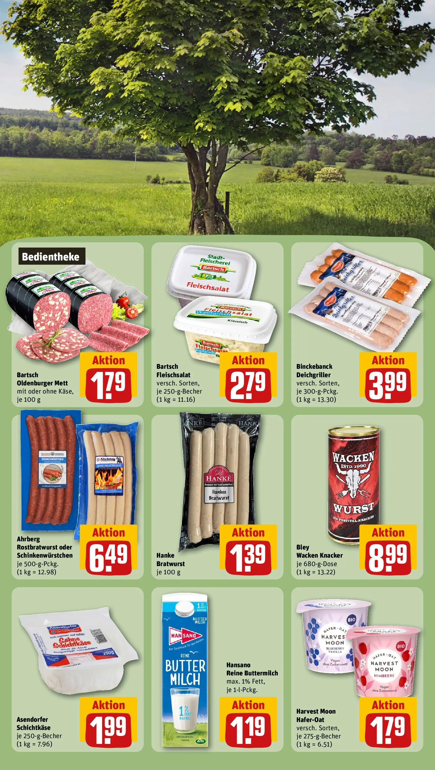 REWE Prospekt ab 28.06.2026 zum Blättern » Angebote | Seite: 25 | Produkte: Buttermilch, Butter, Bratwurst, Himbeere