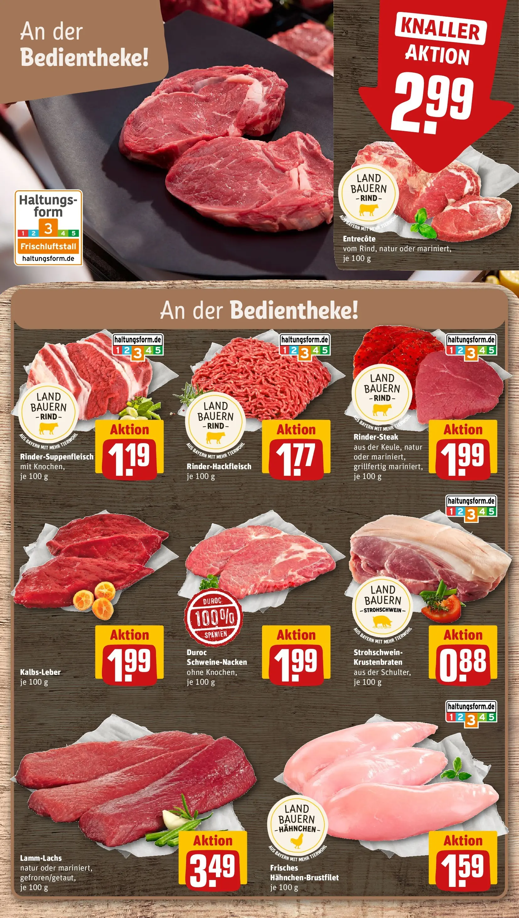 REWE Prospekt ab 28.06.2026 zum Blättern » Angebote | Seite: 10 | Produkte: Hahnchen, Schweinenacken, Krustenbraten, Entrecote