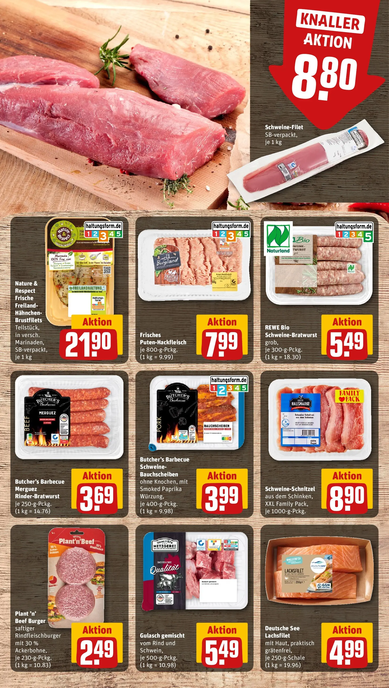 REWE Prospekt ab 28.06.2026 zum Blättern » Angebote | Seite: 10 | Produkte: Hahnchen, Burger, Schweinefilet, Schinken