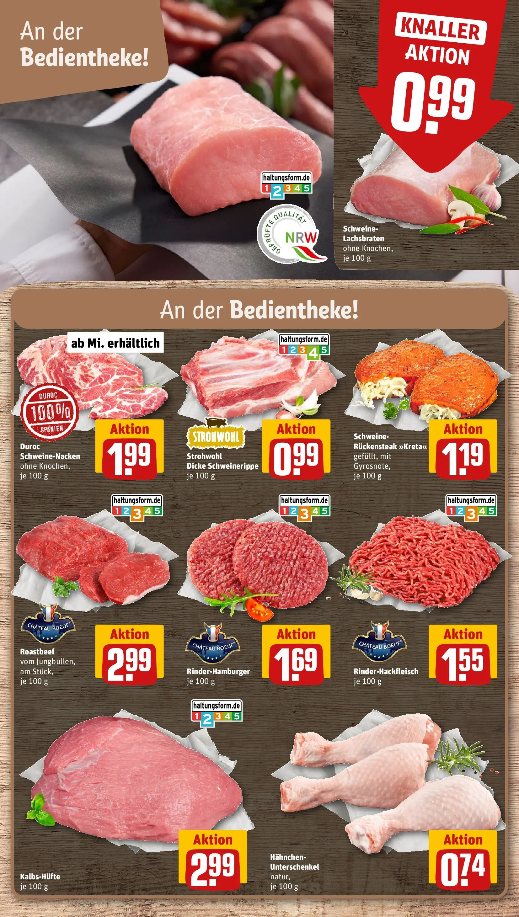 REWE Prospekt ab 28.06.2026 zum Blättern » Angebote | Seite: 10 | Produkte: Hahnchen, Schweinenacken, Roastbeef