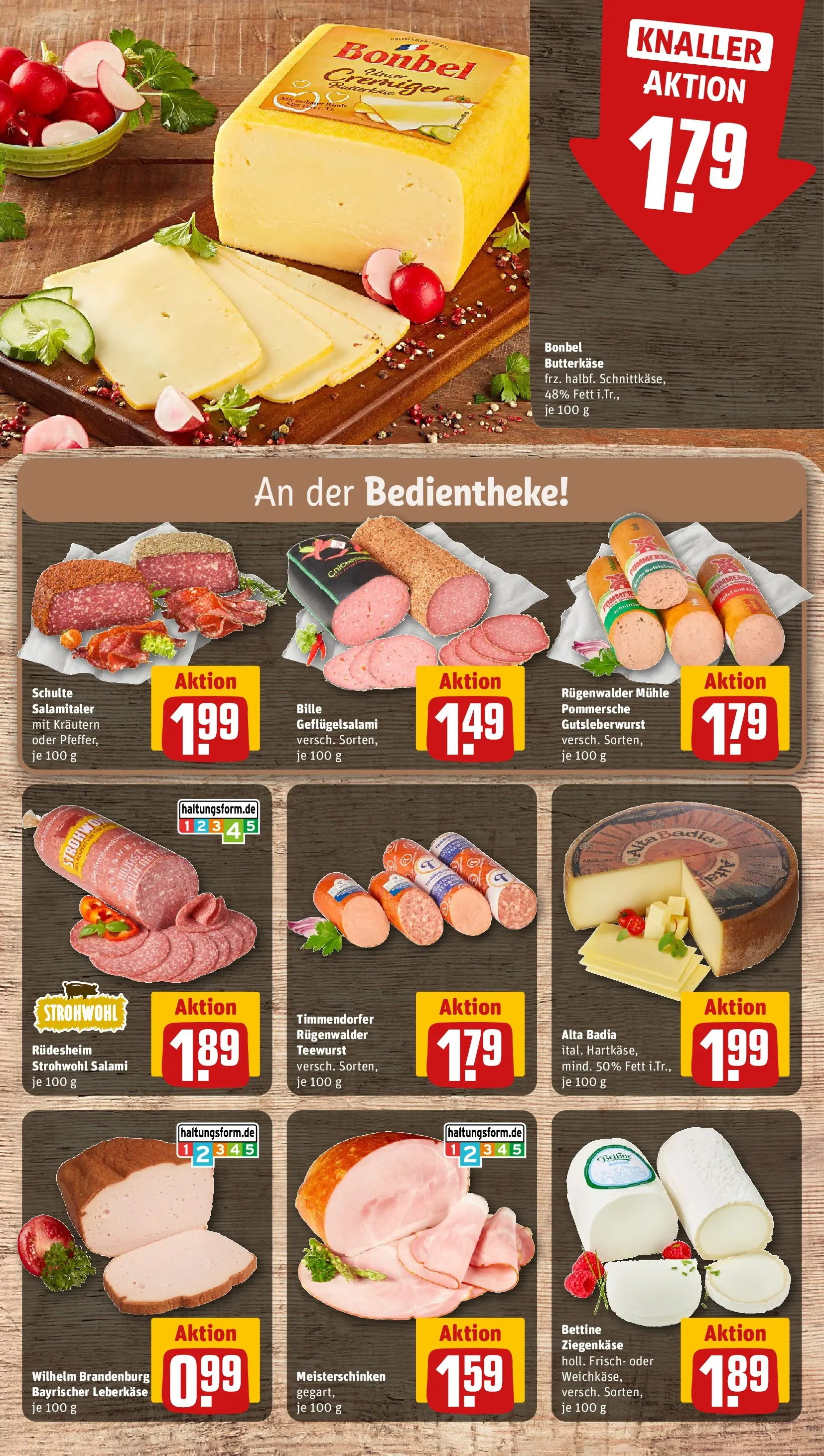 REWE Prospekt ab 28.06.2026 zum Blättern » Angebote | Seite: 12 | Produkte: Butter, Ziegenkäse, Salami, Leberkase