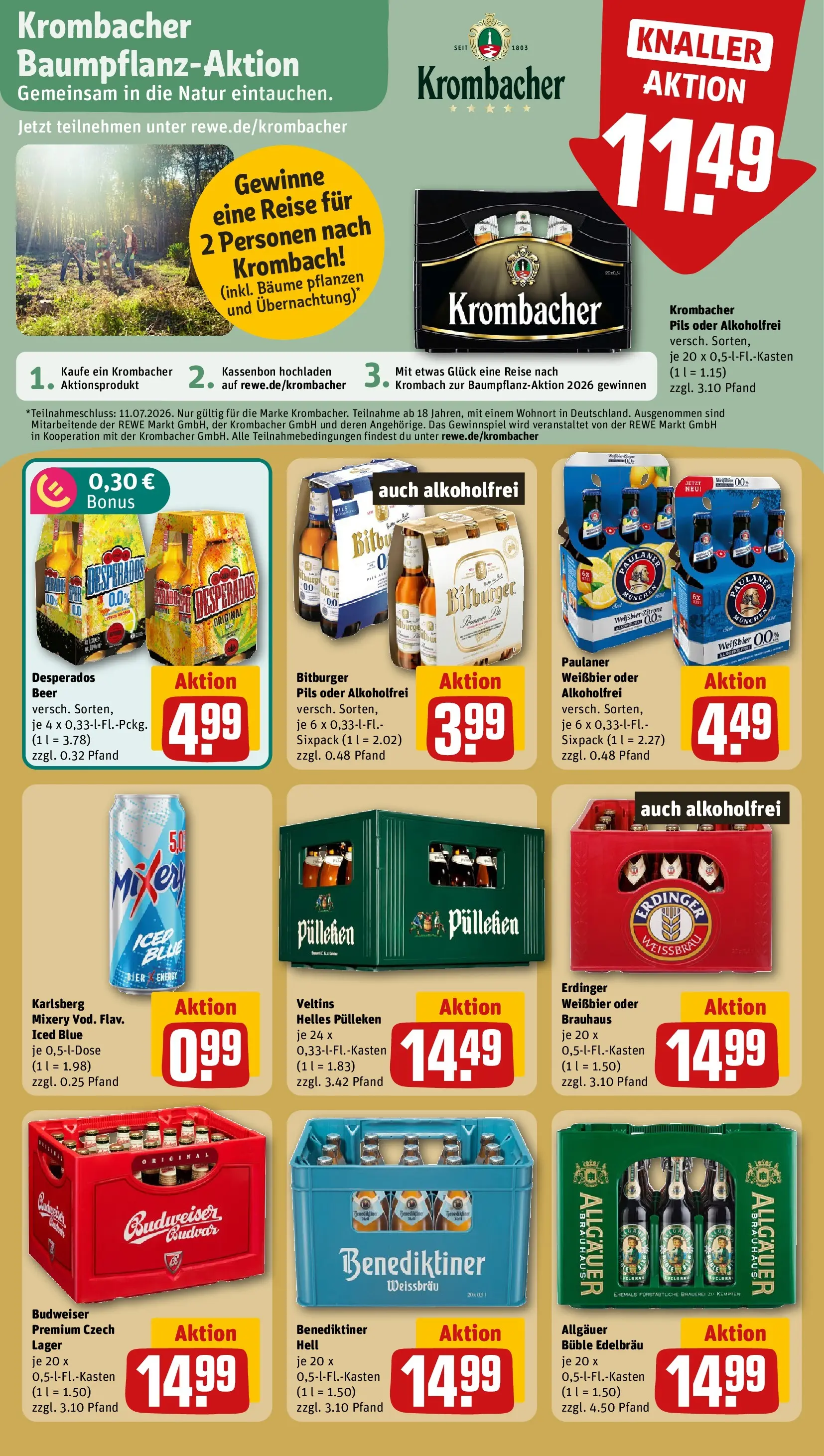 REWE Prospekt ab 28.06.2026 zum Blättern » Angebote | Seite: 21 | Produkte: Erdinger, Bier, Mixery, Paulaner