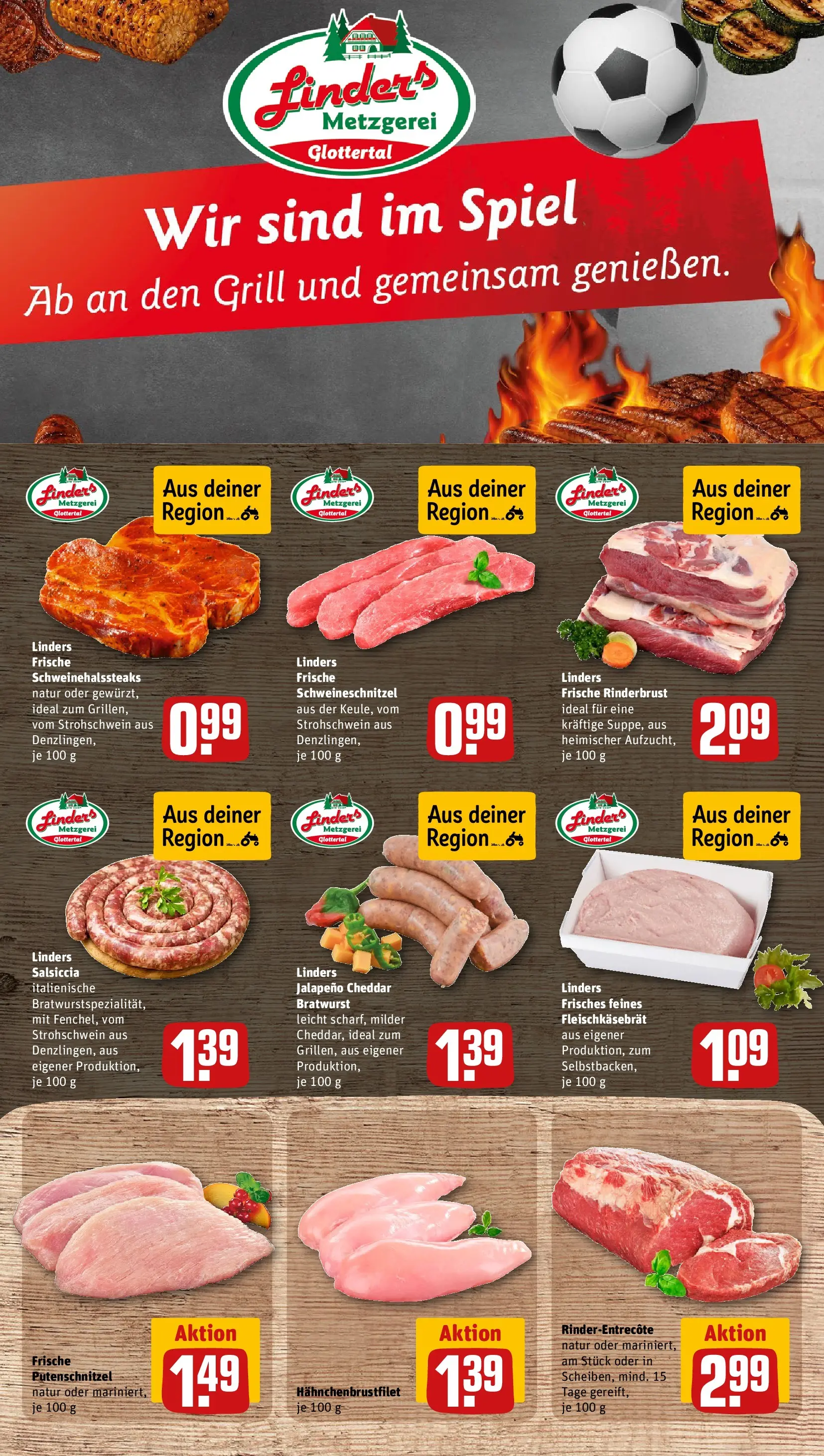 REWE Prospekt ab 29.06.2026 zum Blättern » Angebote | Seite: 10 | Produkte: Spiel, Grill, Bratwurst, Putenschnitzel