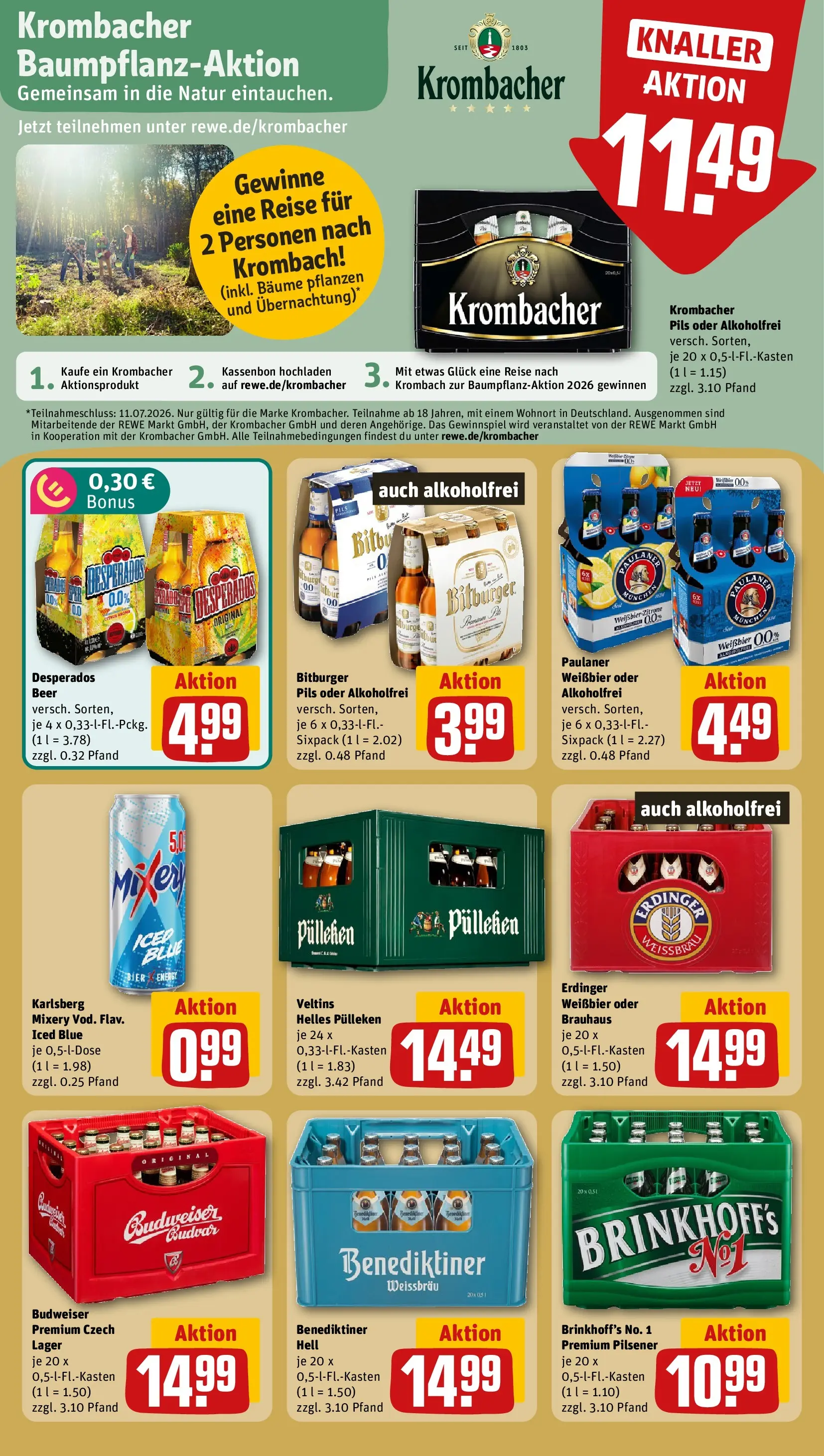 REWE Prospekt ab 28.06.2026 zum Blättern » Angebote | Seite: 21 | Produkte: Energy, Zitrone, Budweiser, Veltins