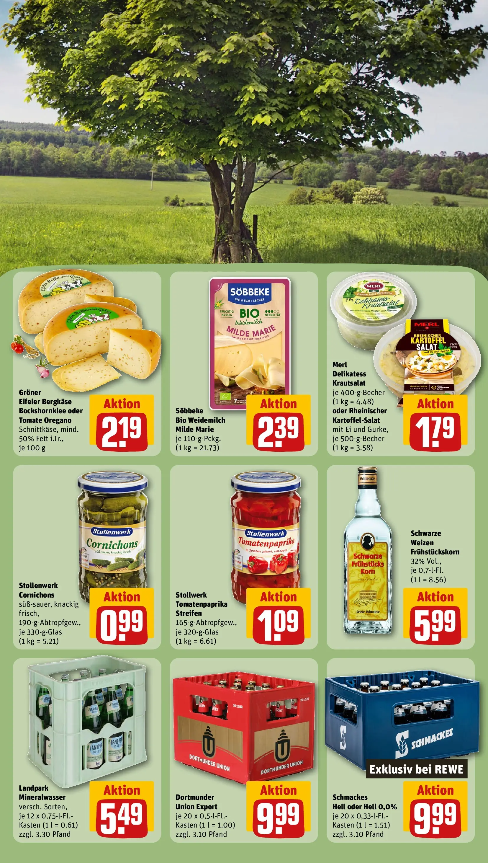 REWE Prospekt ab 28.06.2026 zum Blättern » Angebote | Seite: 27 | Produkte: Käse, Mineralwasser, Salat