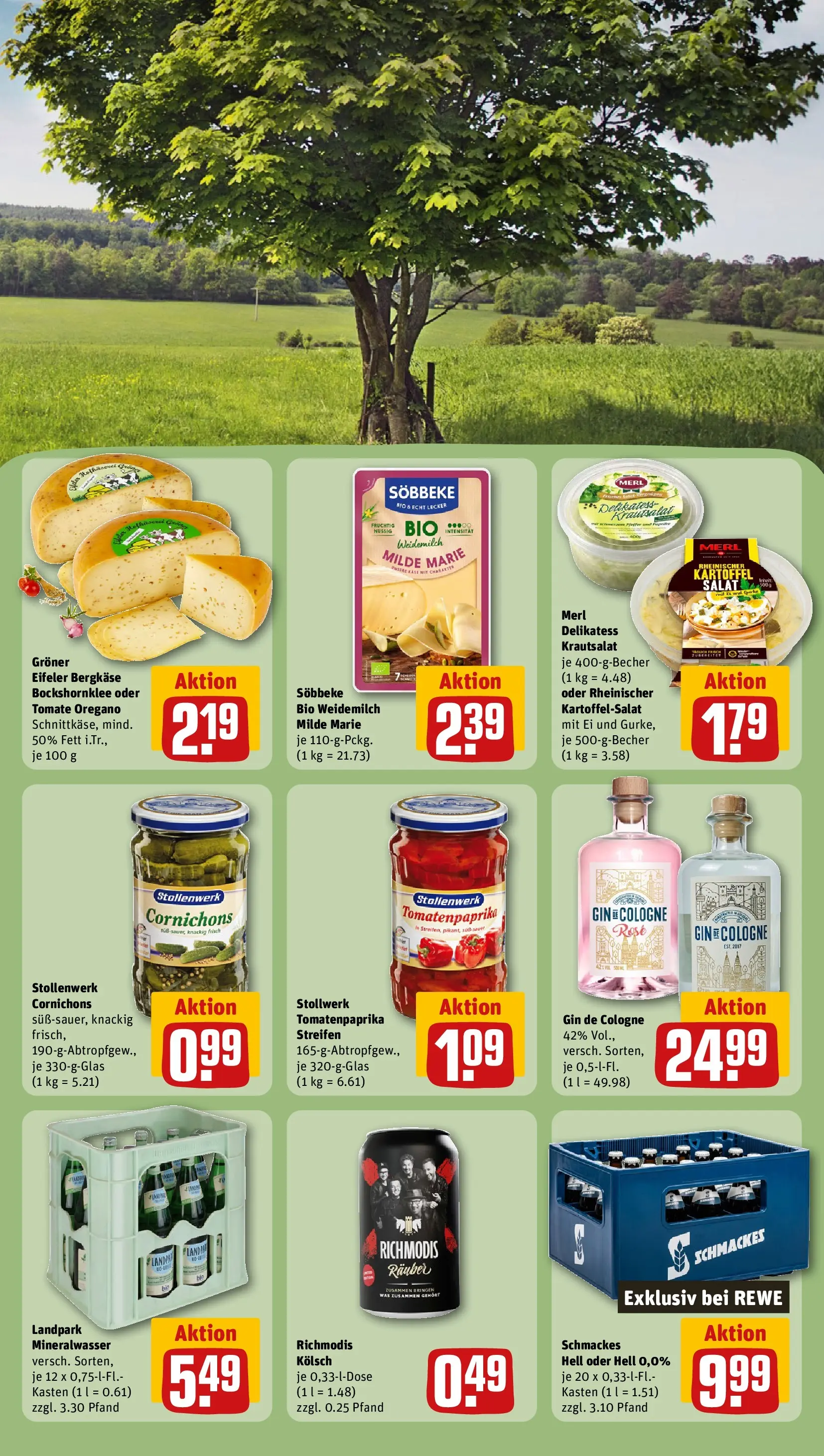 REWE Prospekt ab 28.06.2026 zum Blättern » Angebote | Seite: 27 | Produkte: Mineralwasser, Gin, Salat