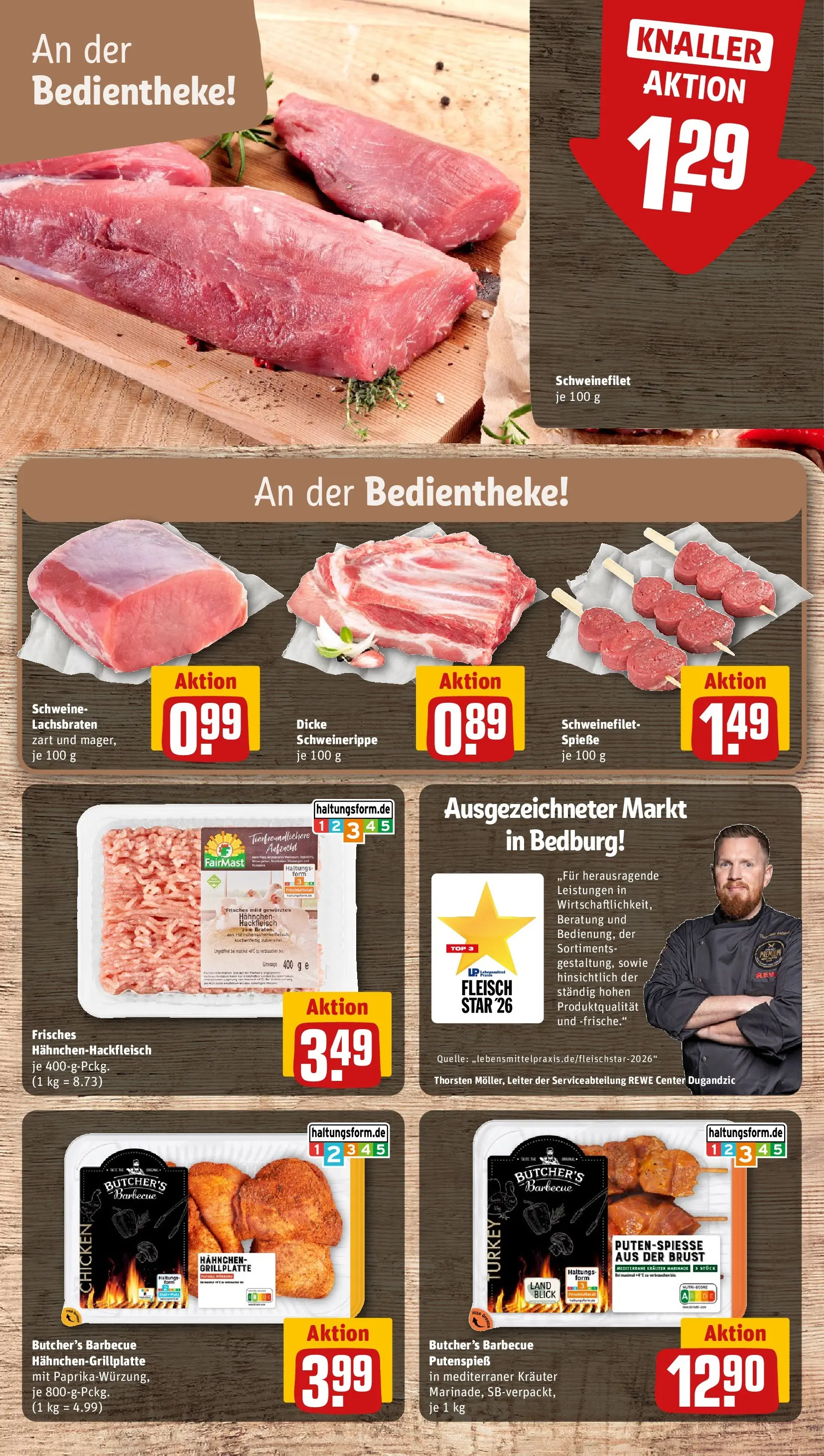 REWE Prospekt ab 28.06.2026 zum Blättern » Angebote | Seite: 10 | Produkte: Spieße, Schweinefilet, Fleisch, Hackfleisch