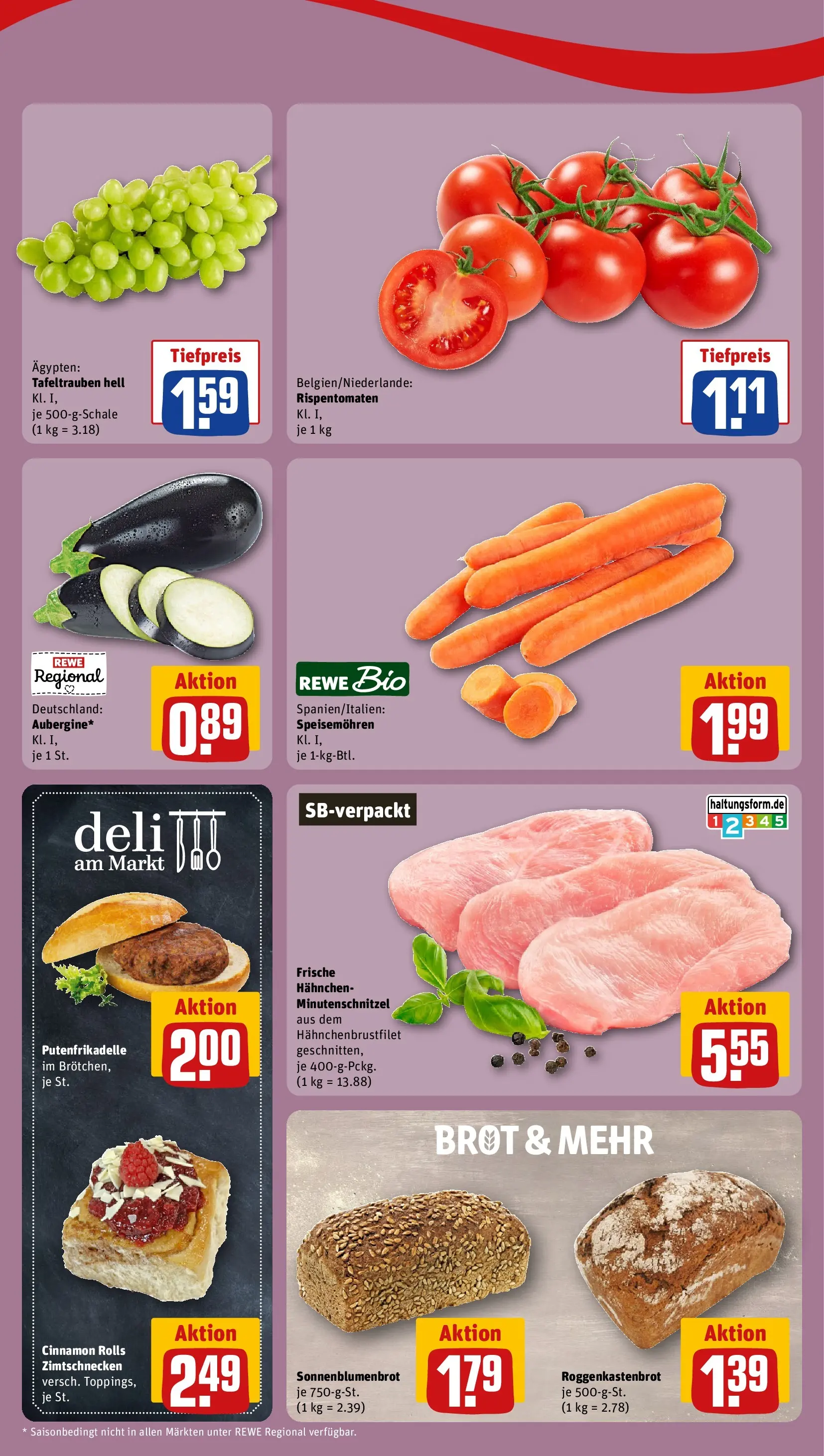 REWE Prospekt ab 29.06.2026 zum Blättern » Angebote | Seite: 2 | Produkte: Hahnchen, Brot