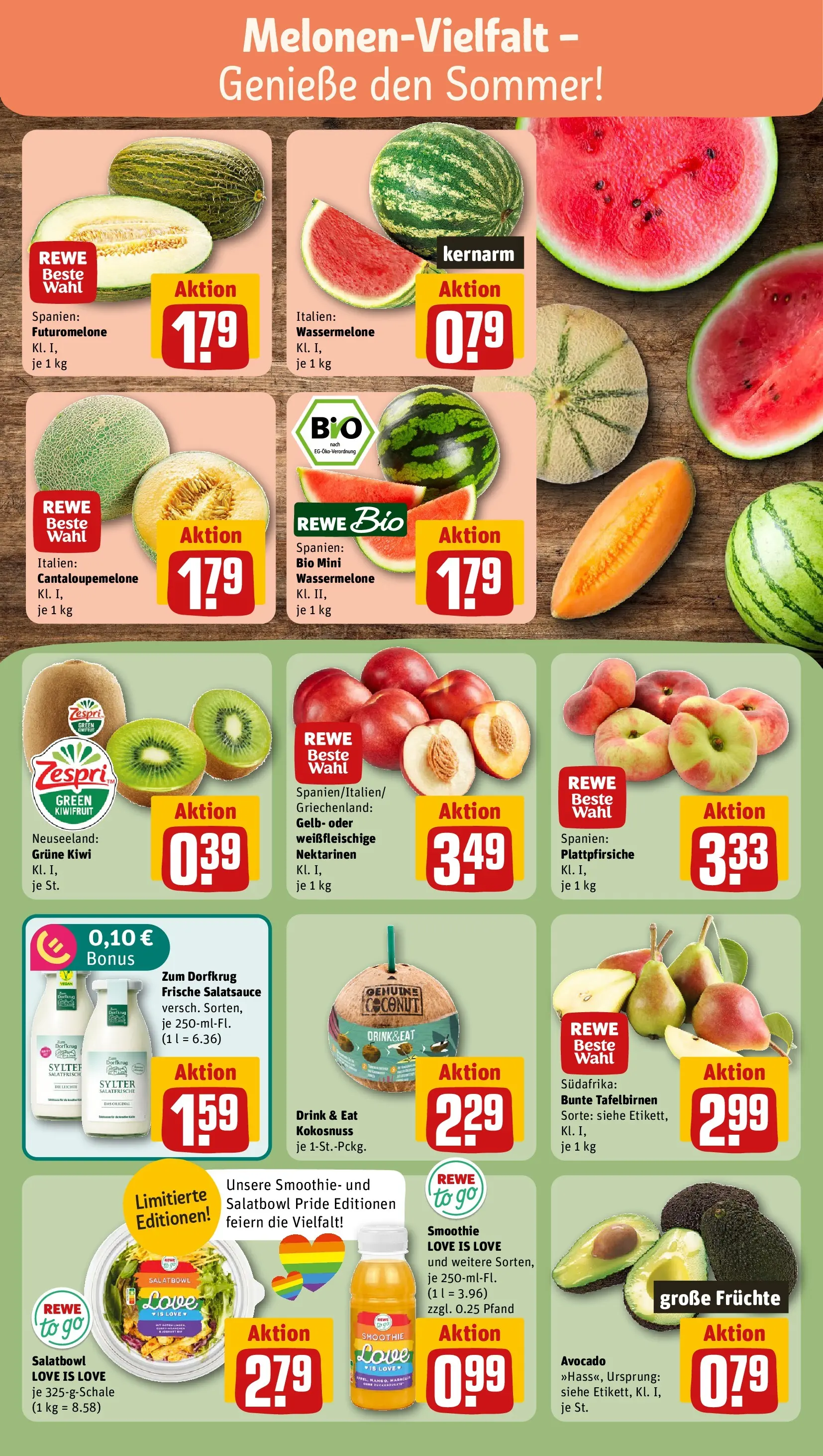 REWE Prospekt ab 29.06.2026 zum Blättern » Angebote | Seite: 8 | Produkte: Nektarinen, Avocado, Wassermelone, Kiwi