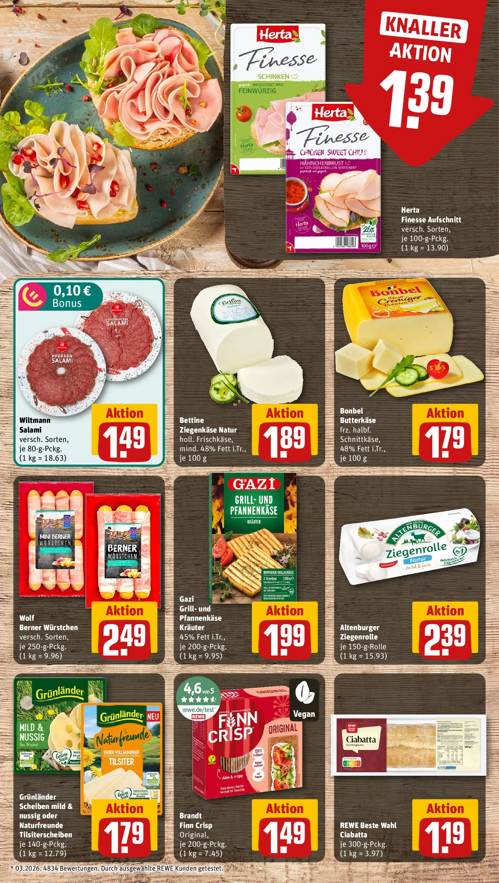 REWE Prospekt ab 29.06.2026 zum Blättern » Angebote | Seite: 11 | Produkte: Grunlander, Pfeffer, Salami, Hahnchenbrust