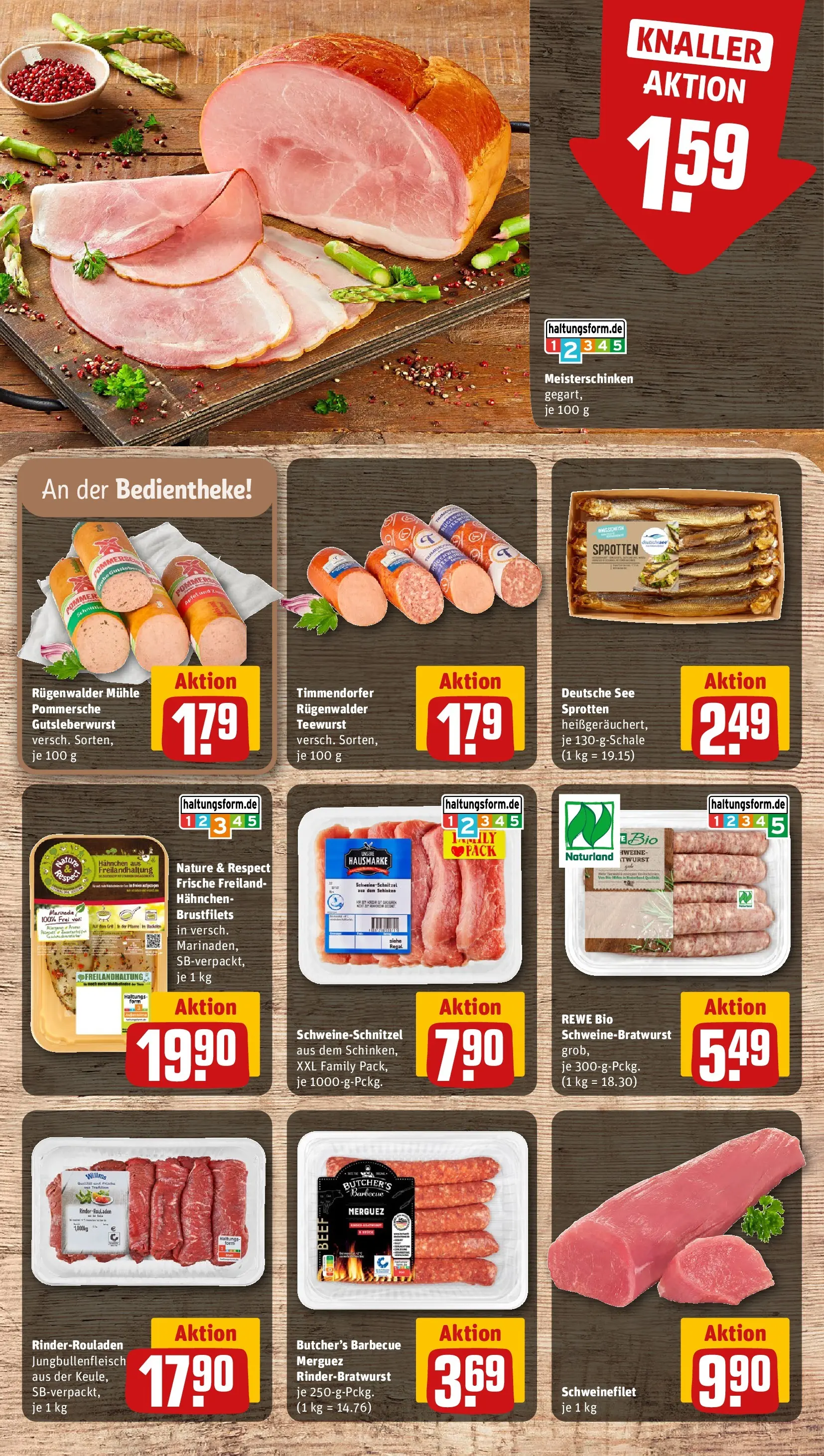 REWE Prospekt ab 29.06.2026 zum Blättern » Angebote | Seite: 10 | Produkte: Rinderrouladen, Hahnchen, Regal, Schweinefilet