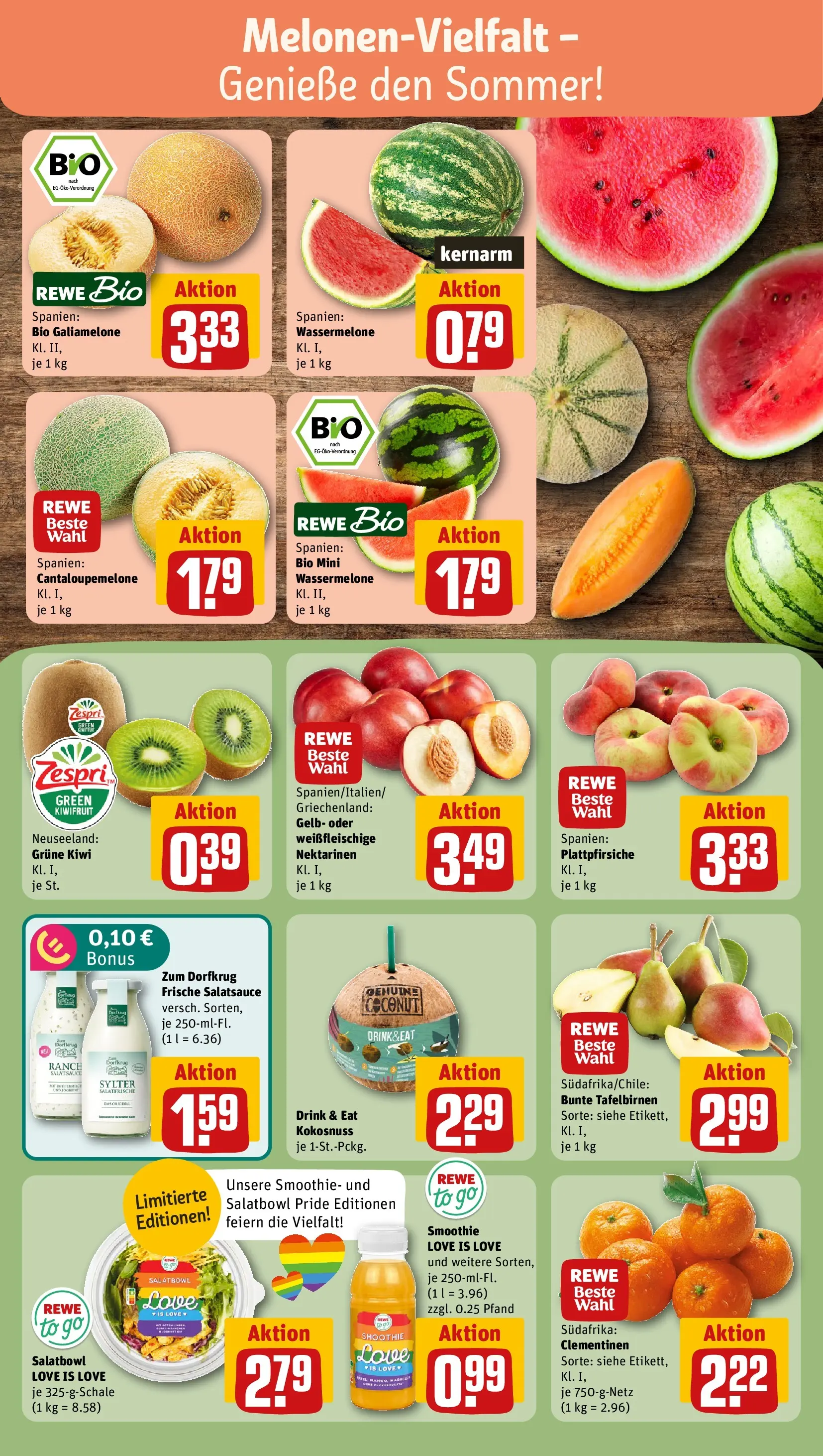 REWE Prospekt ab 29.06.2026 zum Blättern » Angebote | Seite: 8 | Produkte: Nektarinen, Wassermelone, Kiwi