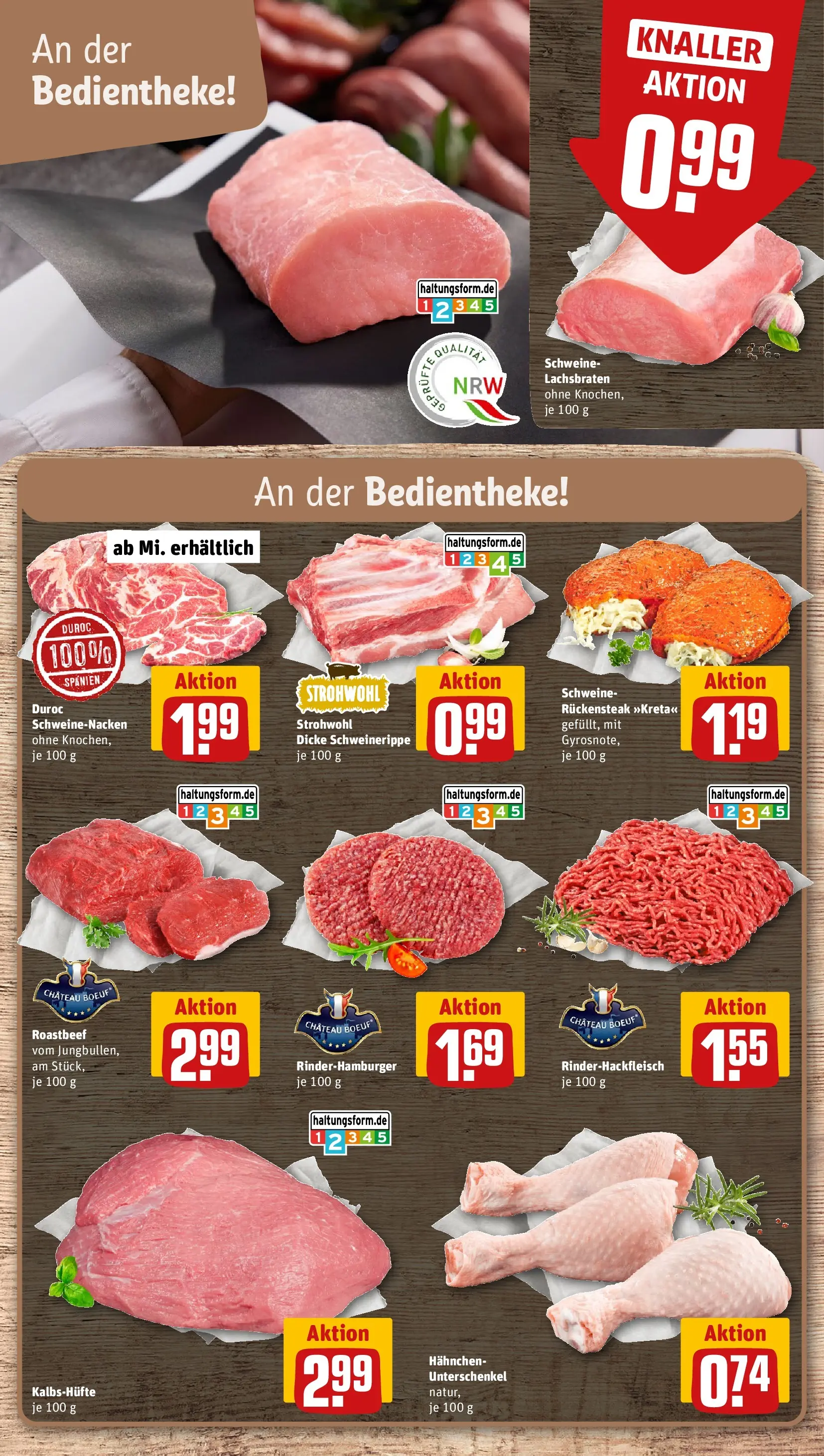 REWE Prospekt ab 29.06.2026 zum Blättern » Angebote | Seite: 10 | Produkte: Hahnchen, Schweinenacken, Roastbeef