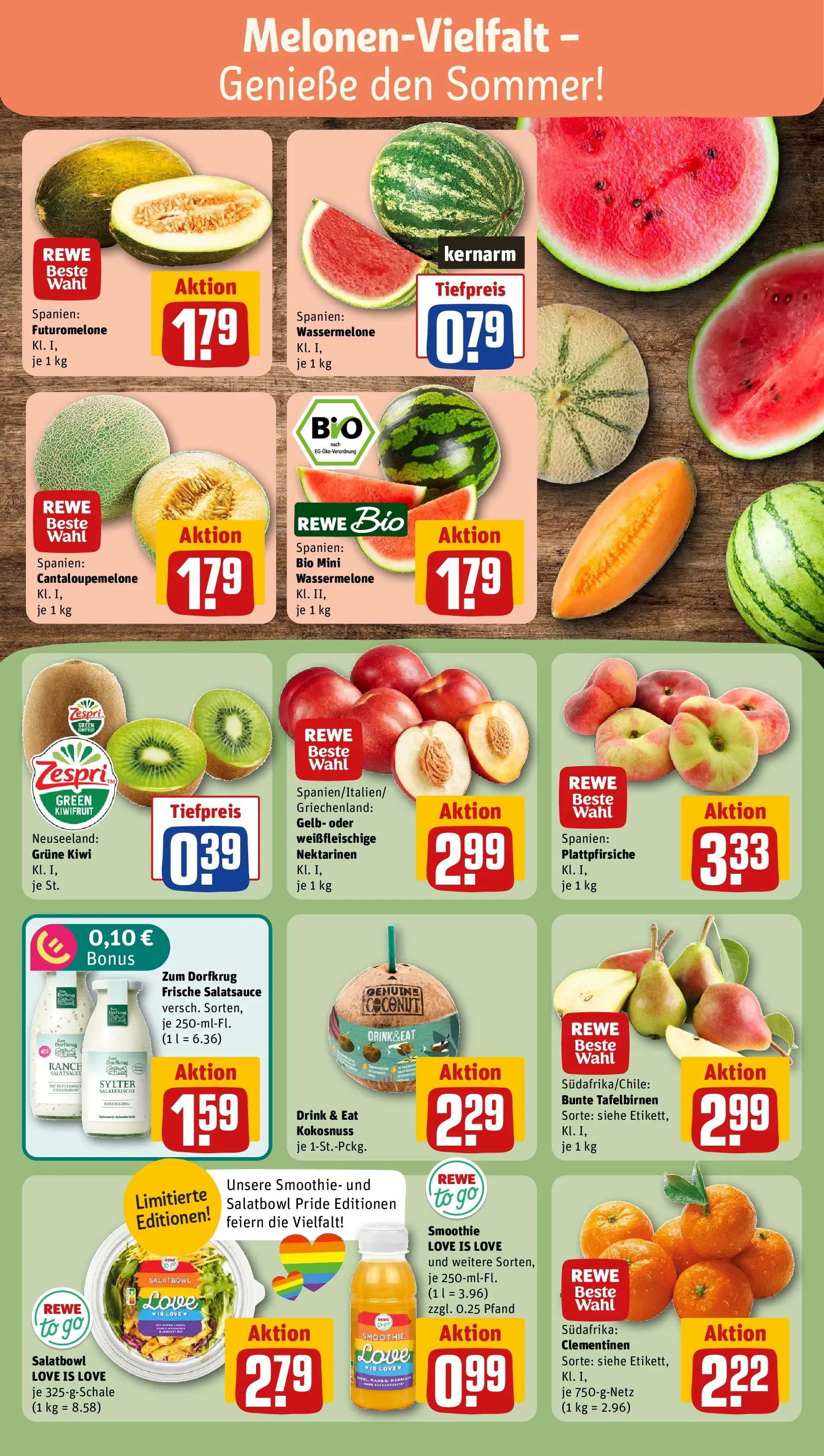REWE Prospekt ab 29.06.2026 zum Blättern » Angebote | Seite: 4 | Produkte: Nektarinen, Wassermelone, Kiwi