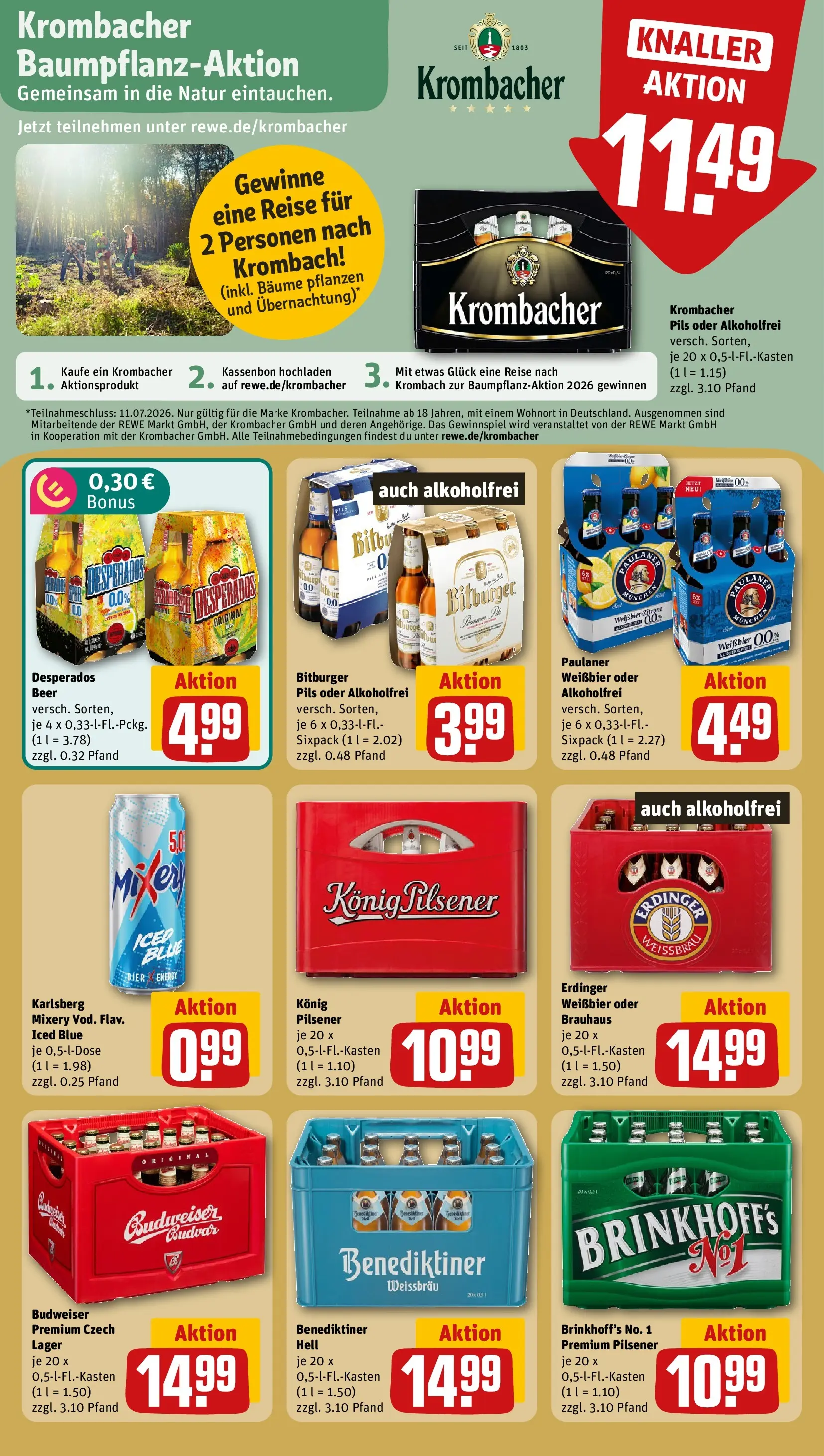 REWE Prospekt ab 29.06.2026 zum Blättern » Angebote | Seite: 21 | Produkte: Erdinger, Bier, Weißbier, Pils
