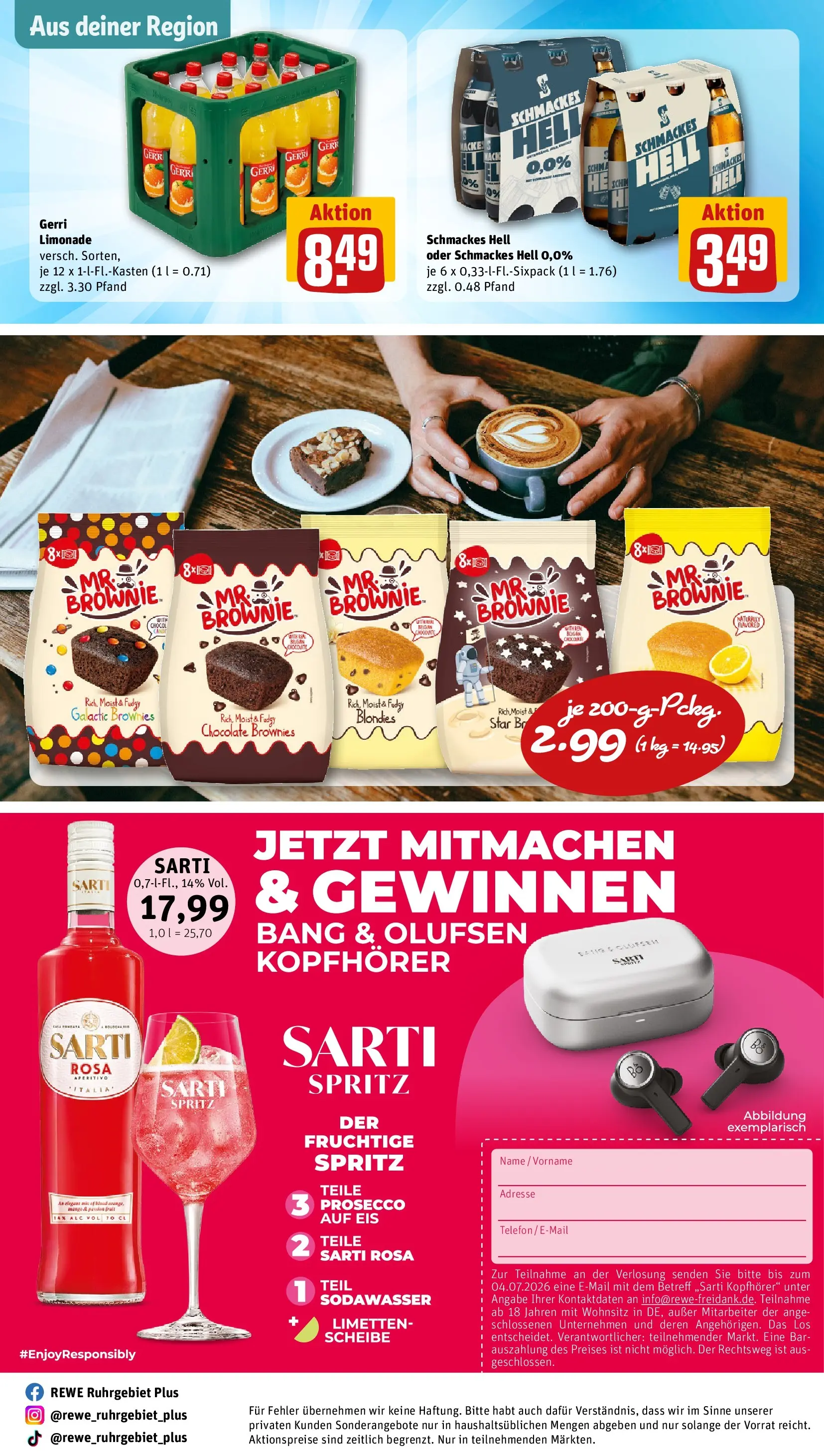 REWE Prospekt ab 29.06.2026 zum Blättern » Angebote | Seite: 32 | Produkte: Limonade, Prosecco, Telefon, Kopfhörer