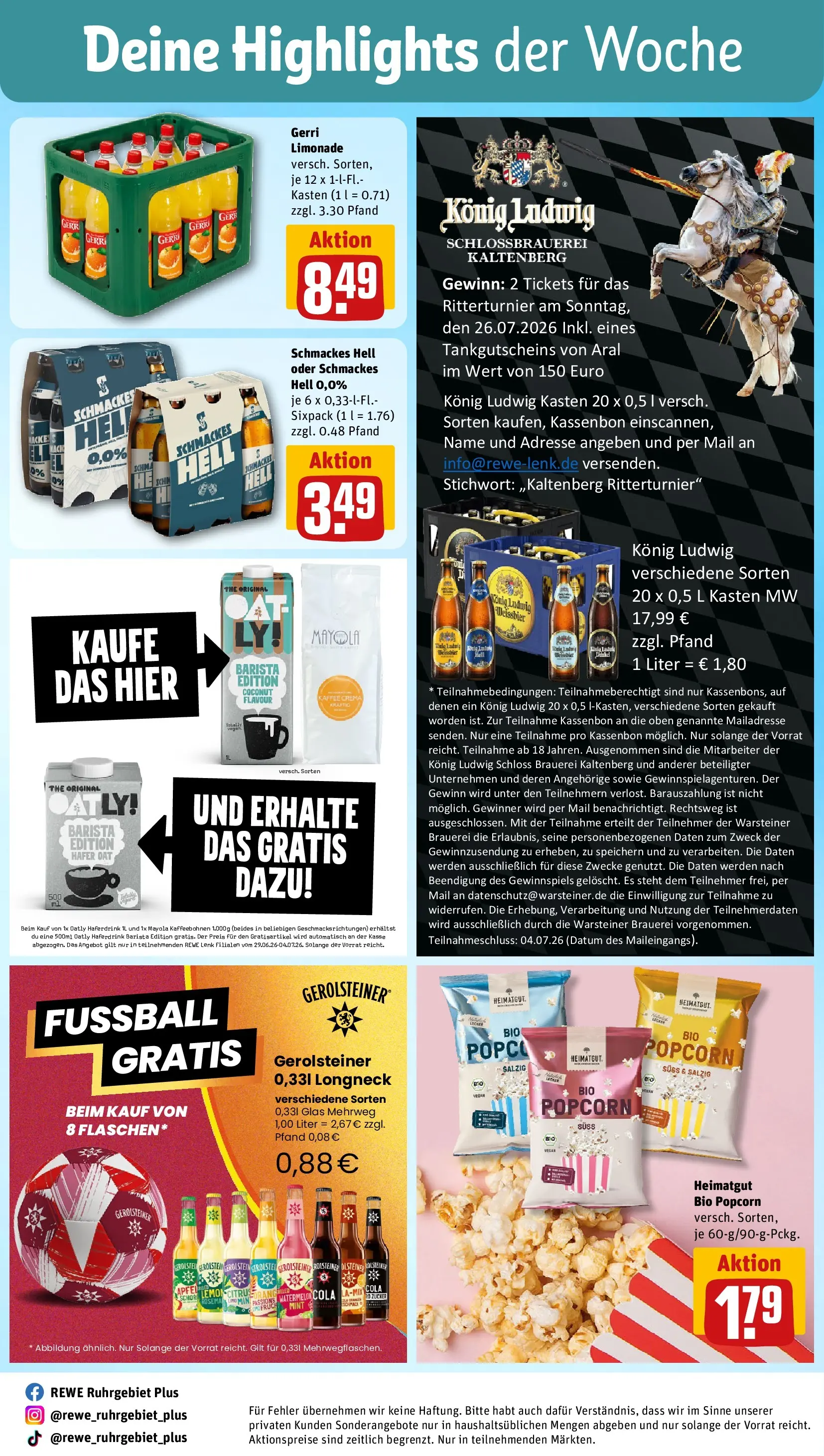 REWE Prospekt ab 29.06.2026 zum Blättern » Angebote | Seite: 31 | Produkte: Cola, Weißbier, Limonade, Warsteiner