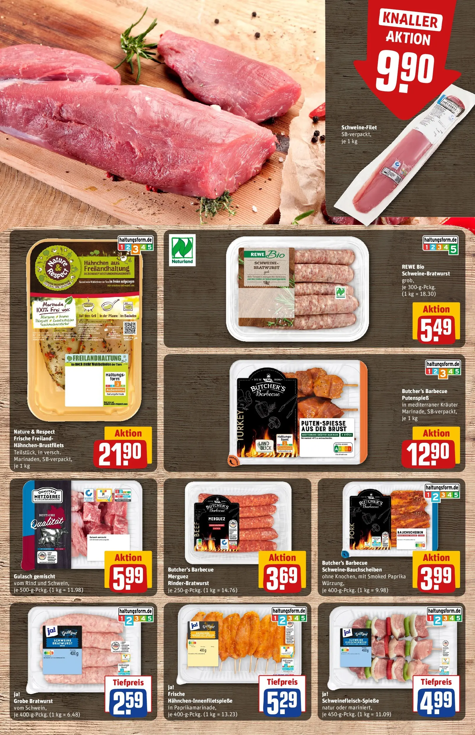 REWE Prospekt ab 29.06.2026 zum Blättern » Angebote | Seite: 11 | Produkte: Bratwurst, Schweinefilet, Gulasch, Backofen