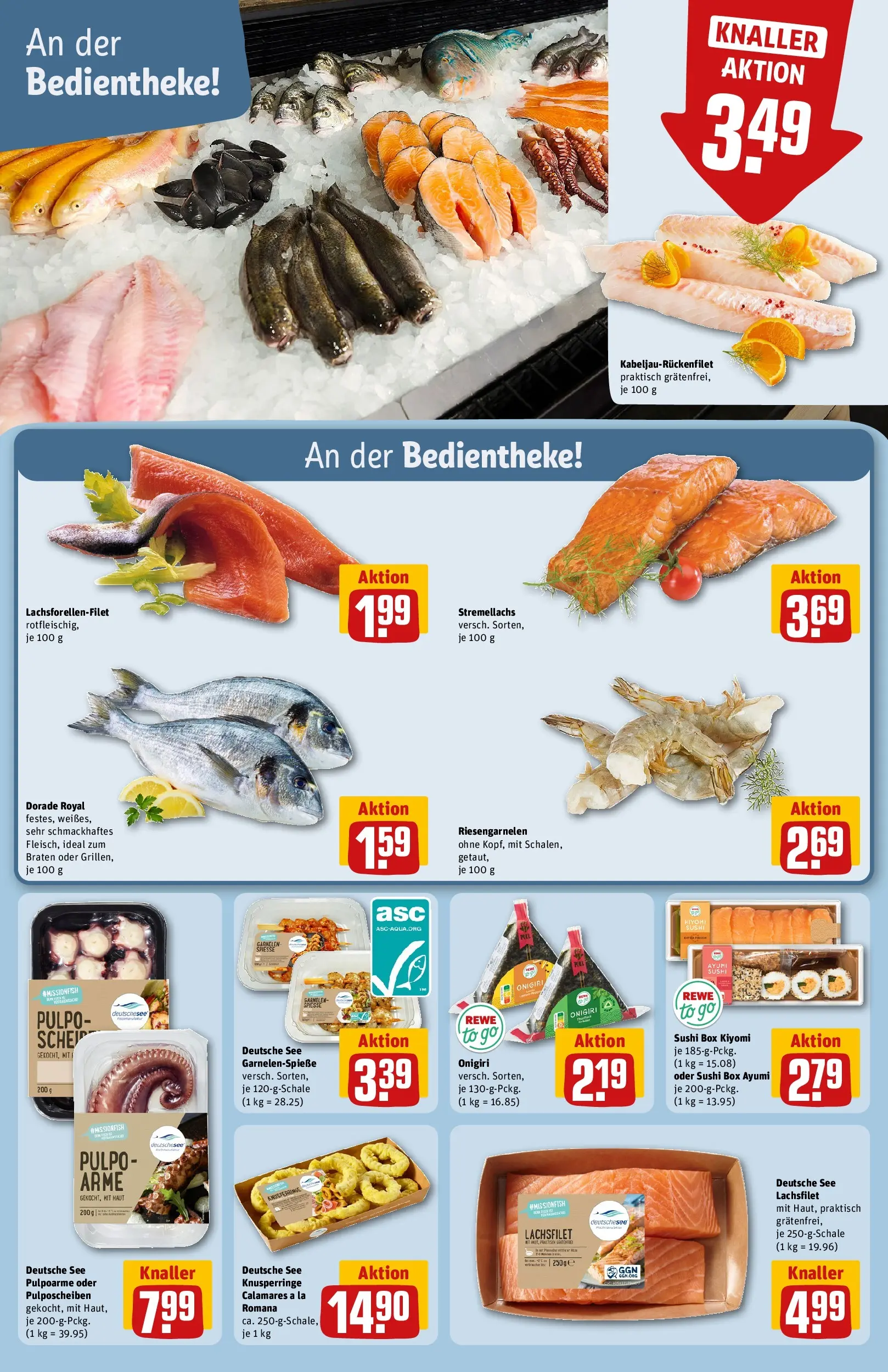 REWE Prospekt ab 29.06.2026 zum Blättern » Angebote | Seite: 20 | Produkte: Dorade, Box, Spieße, Garnelen