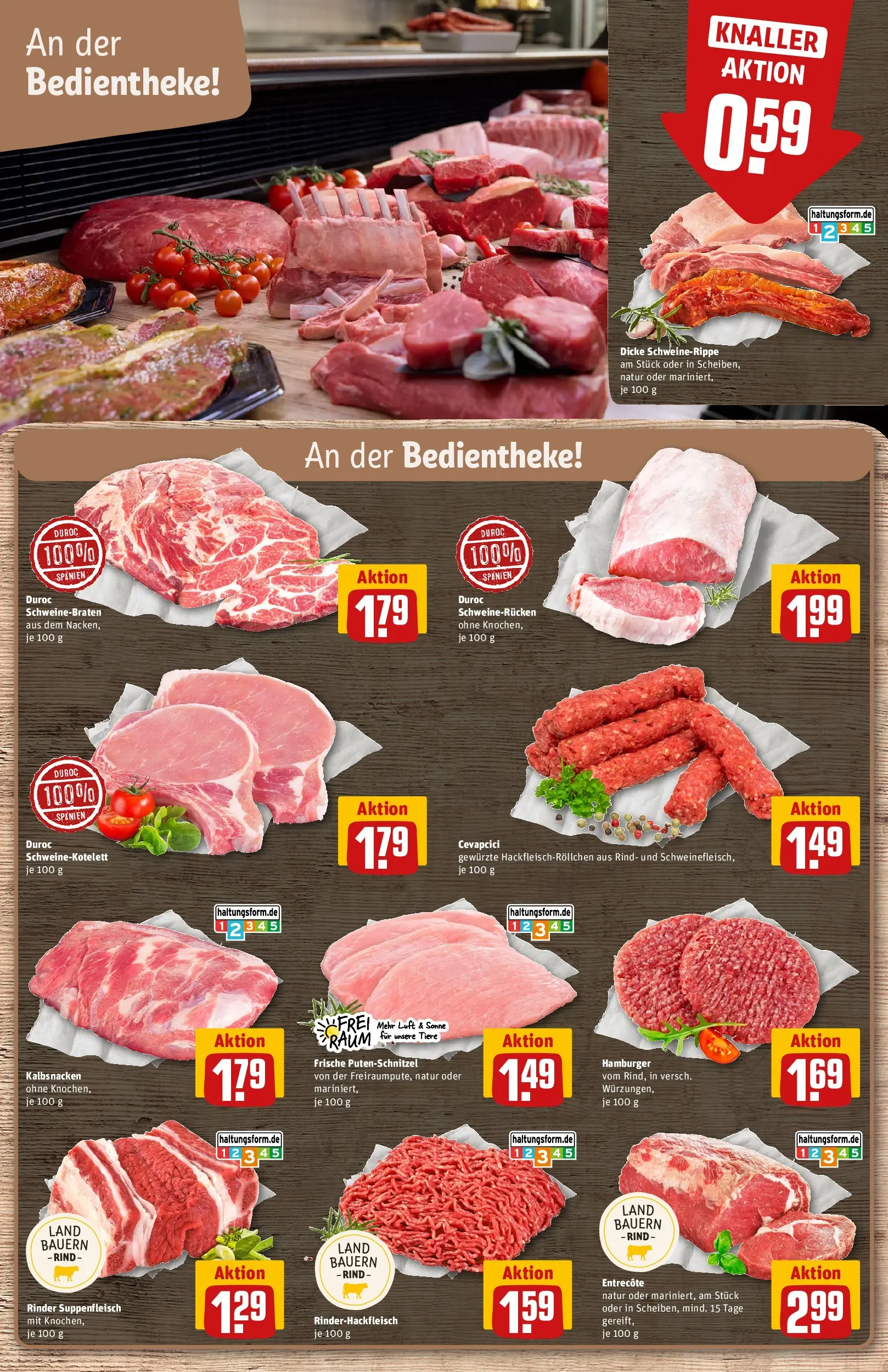 REWE Prospekt ab 29.06.2026 zum Blättern » Angebote | Seite: 10 | Produkte: Entrecote, Putenschnitzel, Suppenfleisch, Schweinerucken