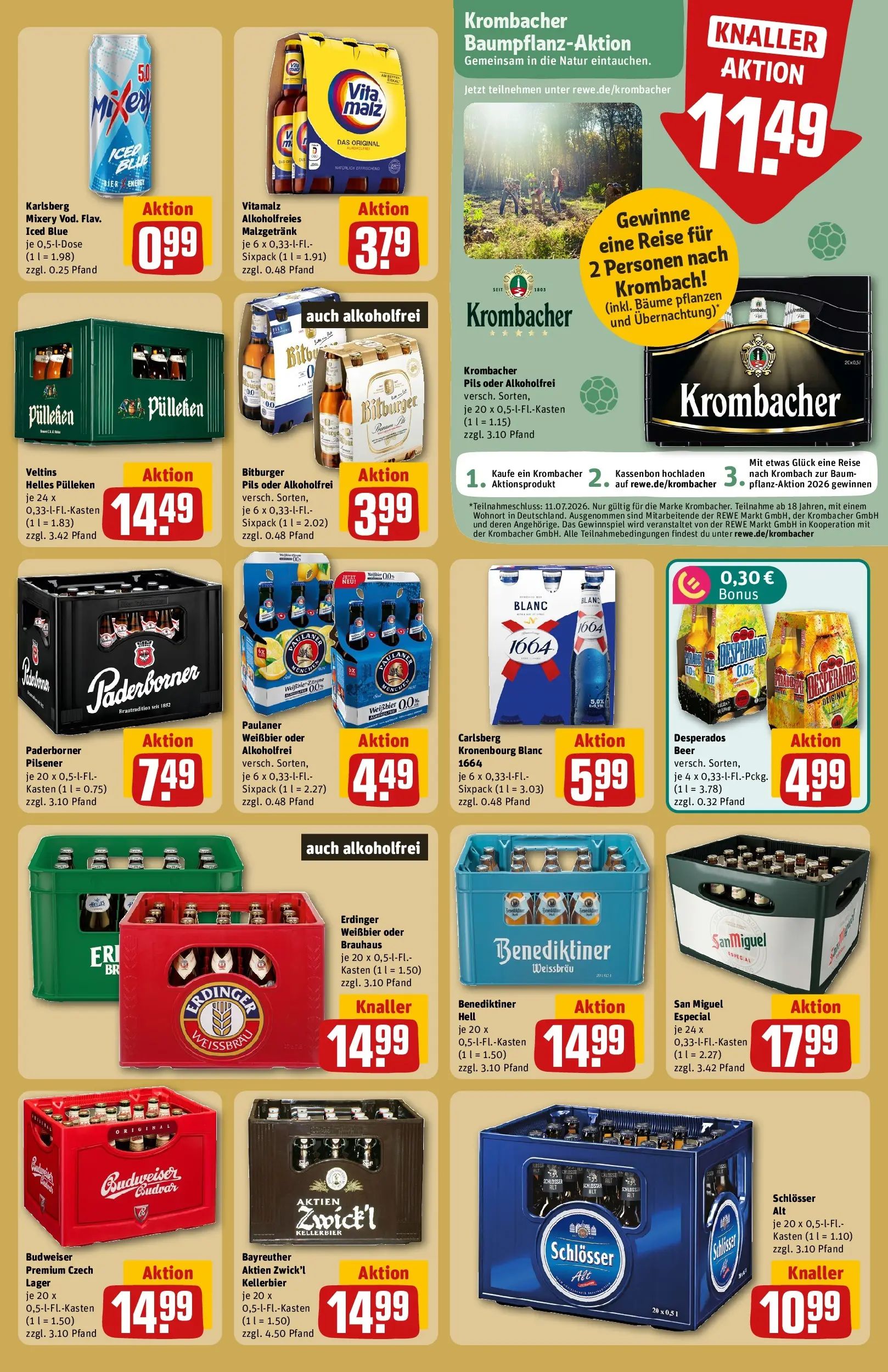 REWE Prospekt ab 29.06.2026 zum Blättern » Angebote | Seite: 21 | Produkte: Zitrone, Desperados, Budweiser, Paulaner