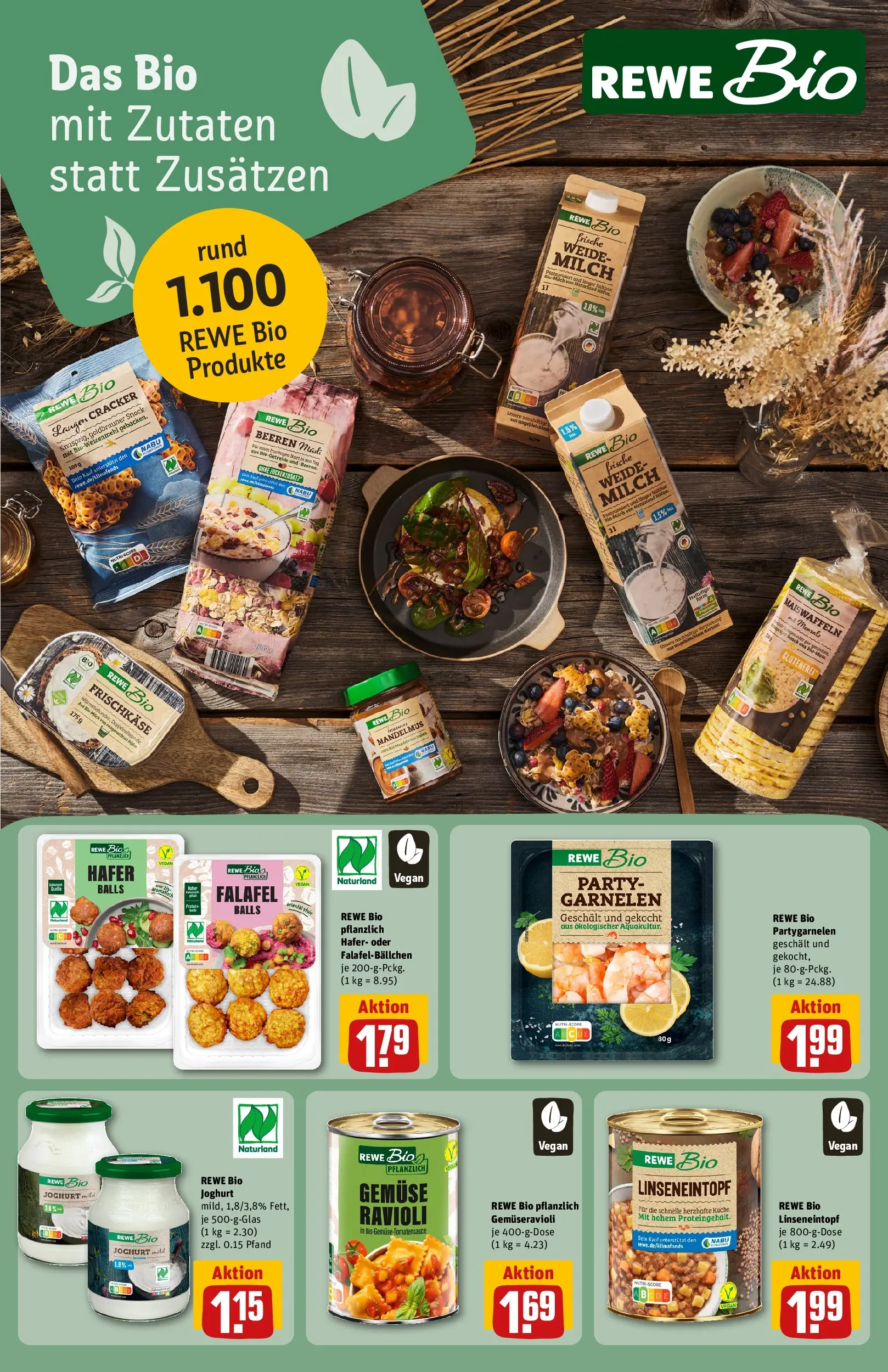 REWE Prospekt ab 29.06.2026 zum Blättern » Angebote | Seite: 23 | Produkte: Milch, Joghurt, Garnelen, Getreide